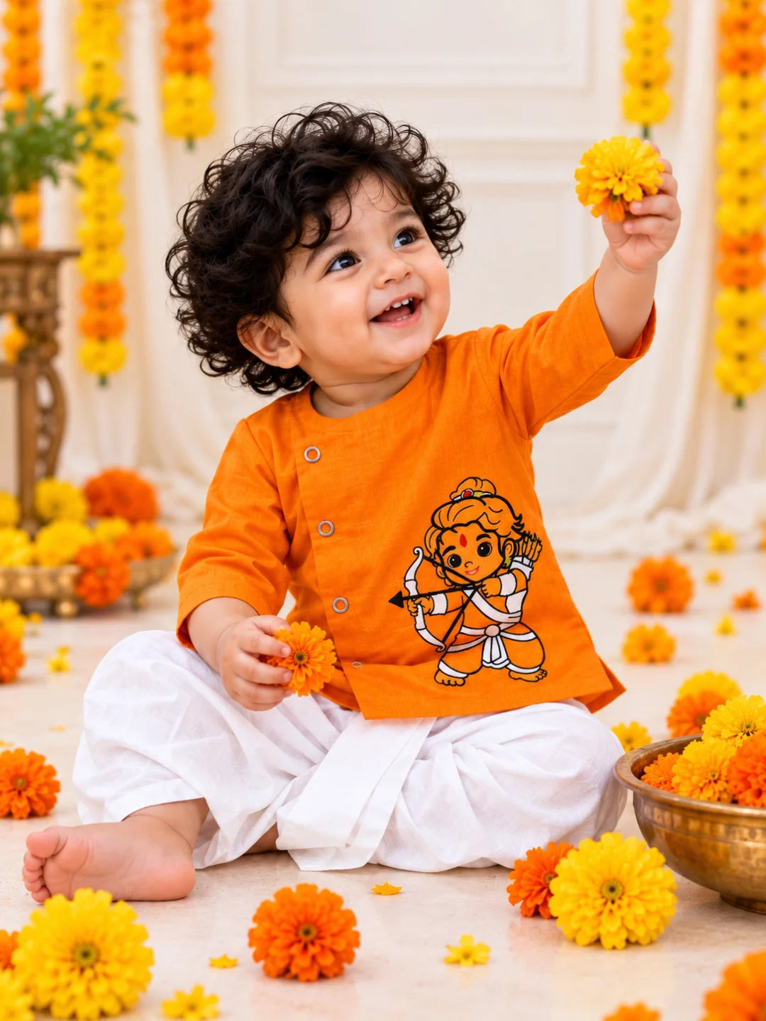 Bownbee Embroidered Kurta with Dhoti For Infant Boys
