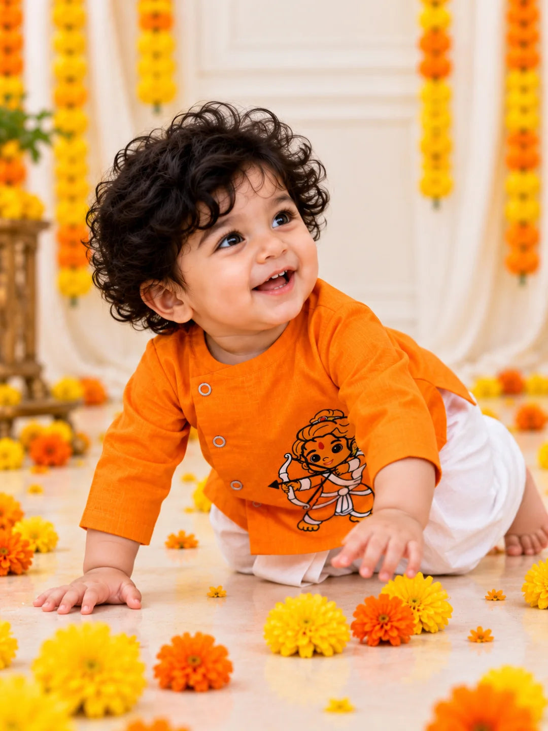 Bownbee Embroidered Kurta with Dhoti For Infant Boys