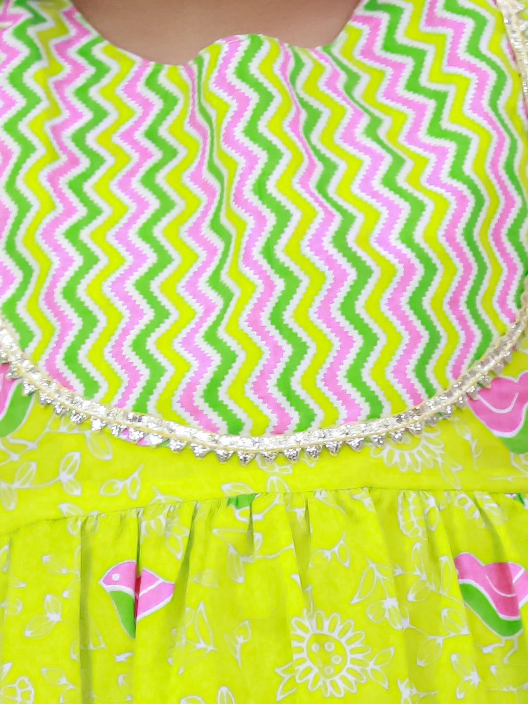 BownBee Short Sleeves Kurti With Dhoti Set For Girls - Blue