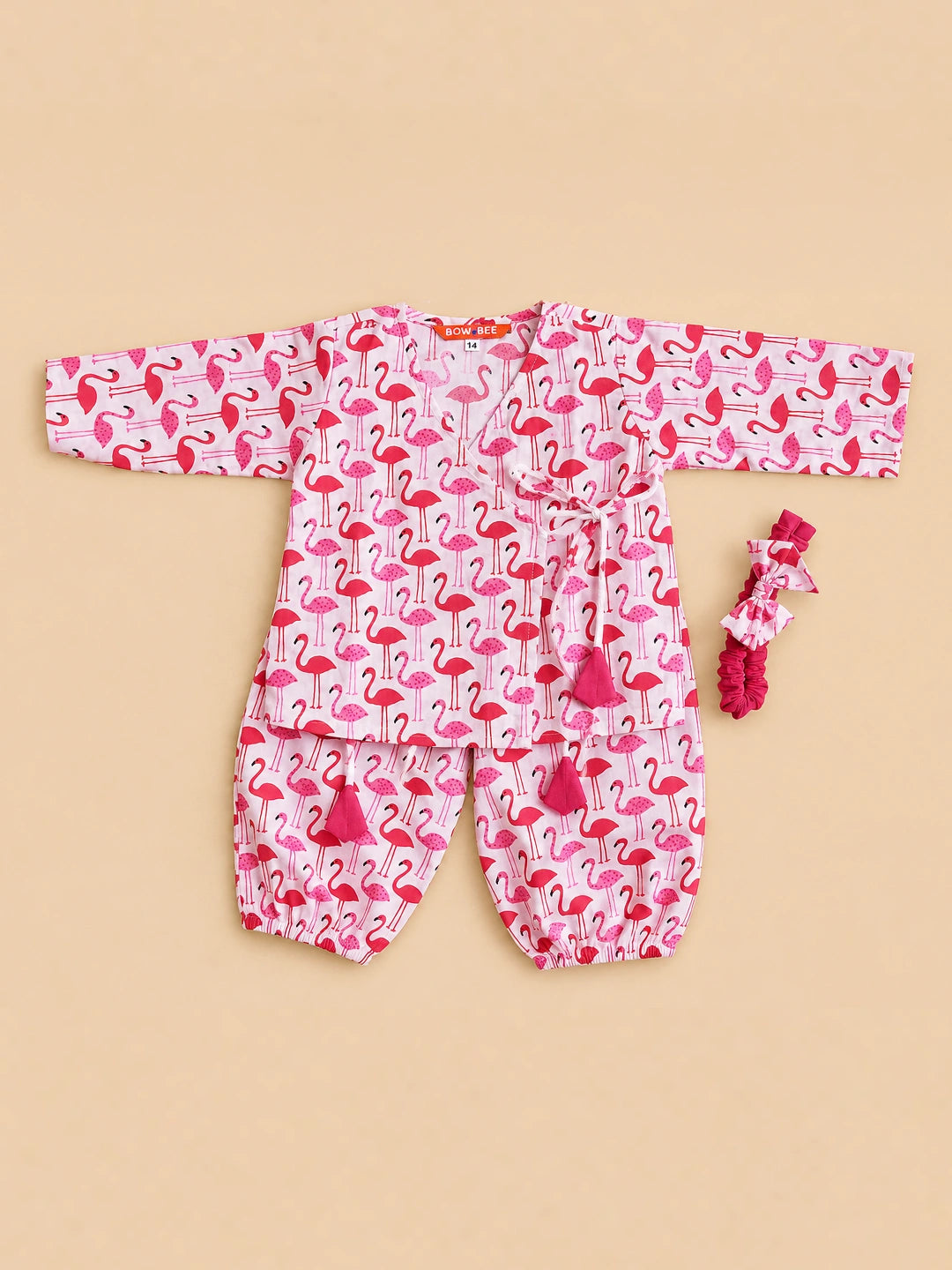BownBee Full Sleeve Jhabla & Harem With Hairband For Girls