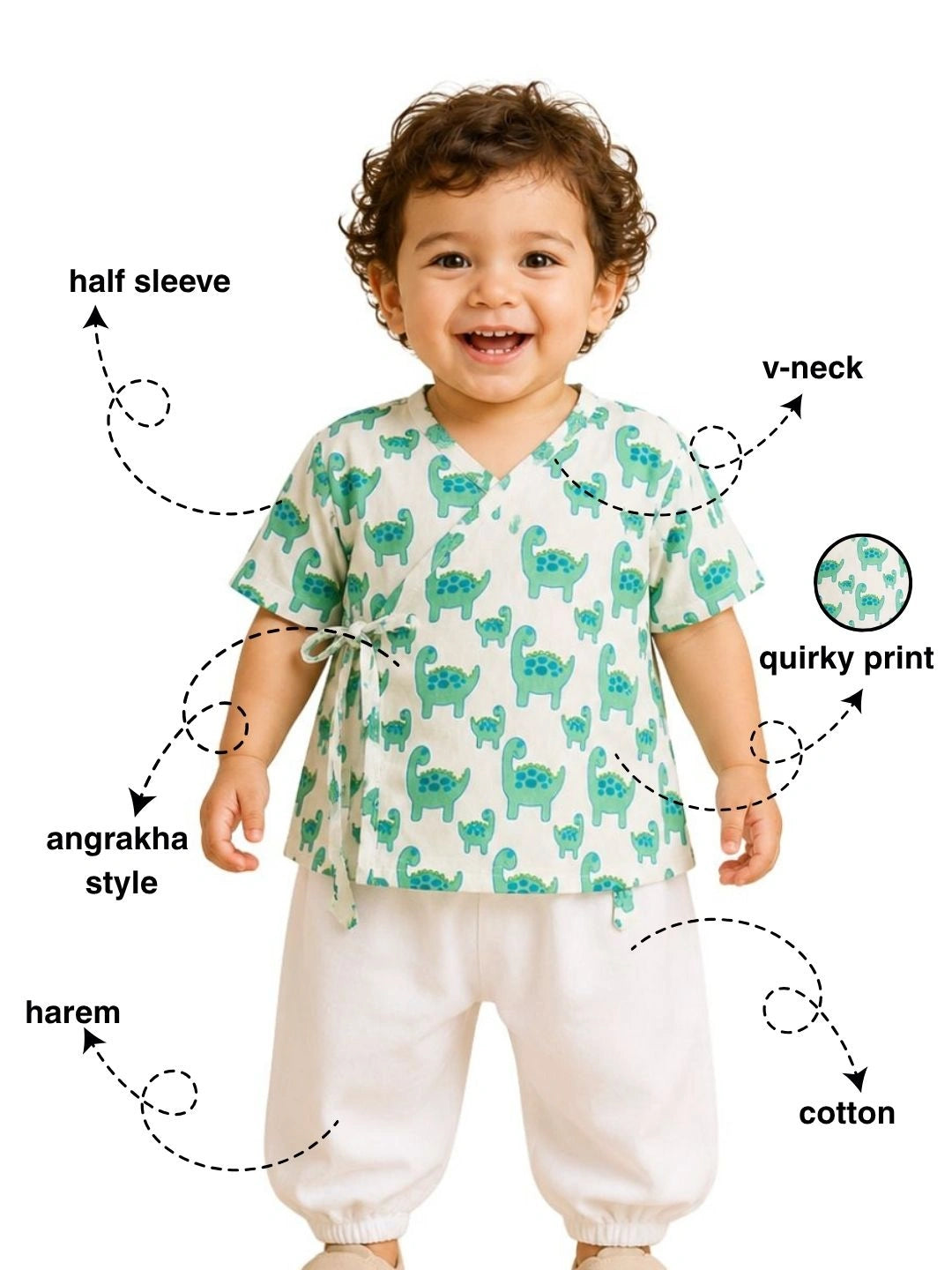 BownBee Half Sleeve Jhabla & Harem For Boys