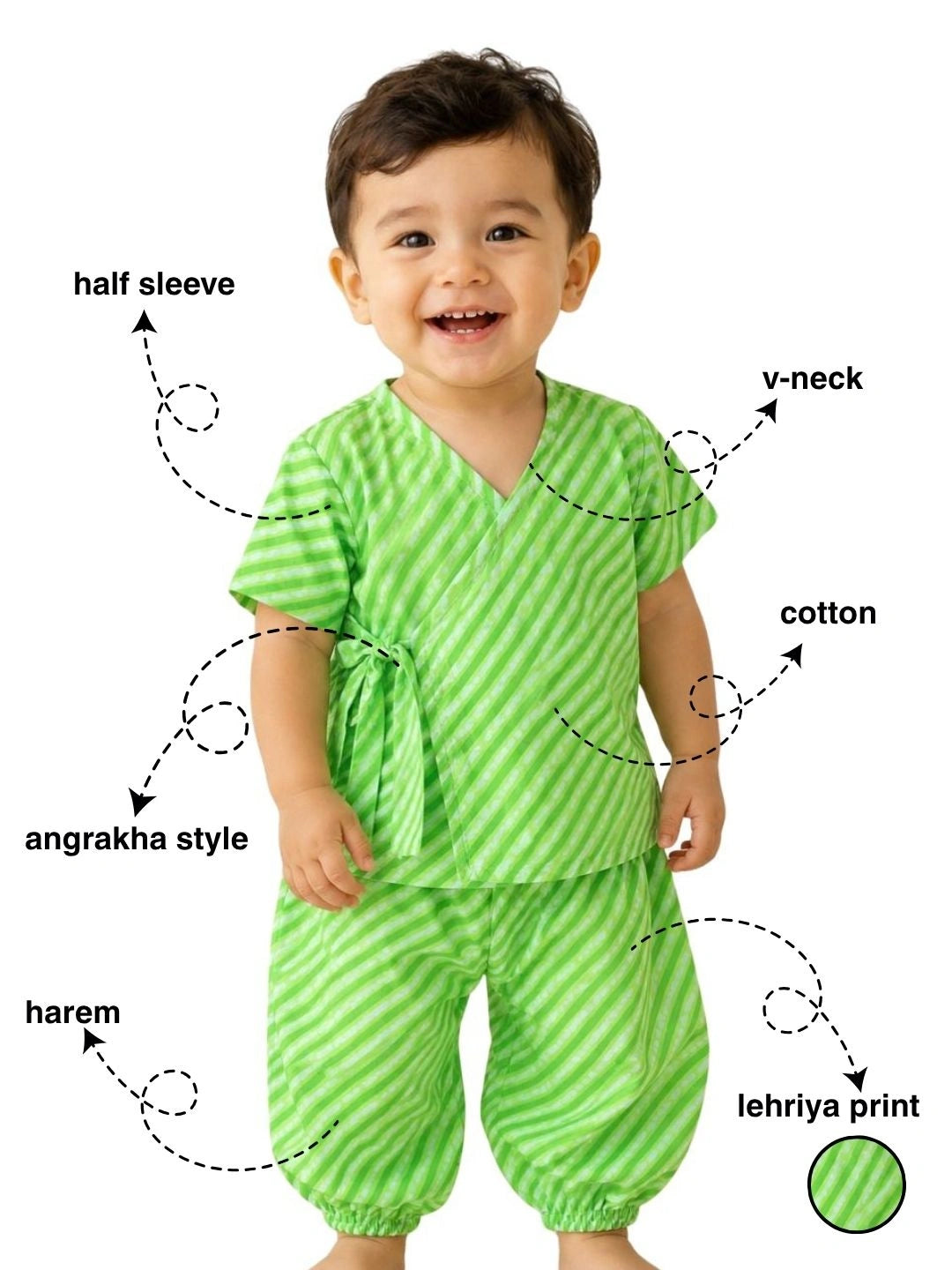 BownBee Half Sleeve Jhabla & Harem For Boys