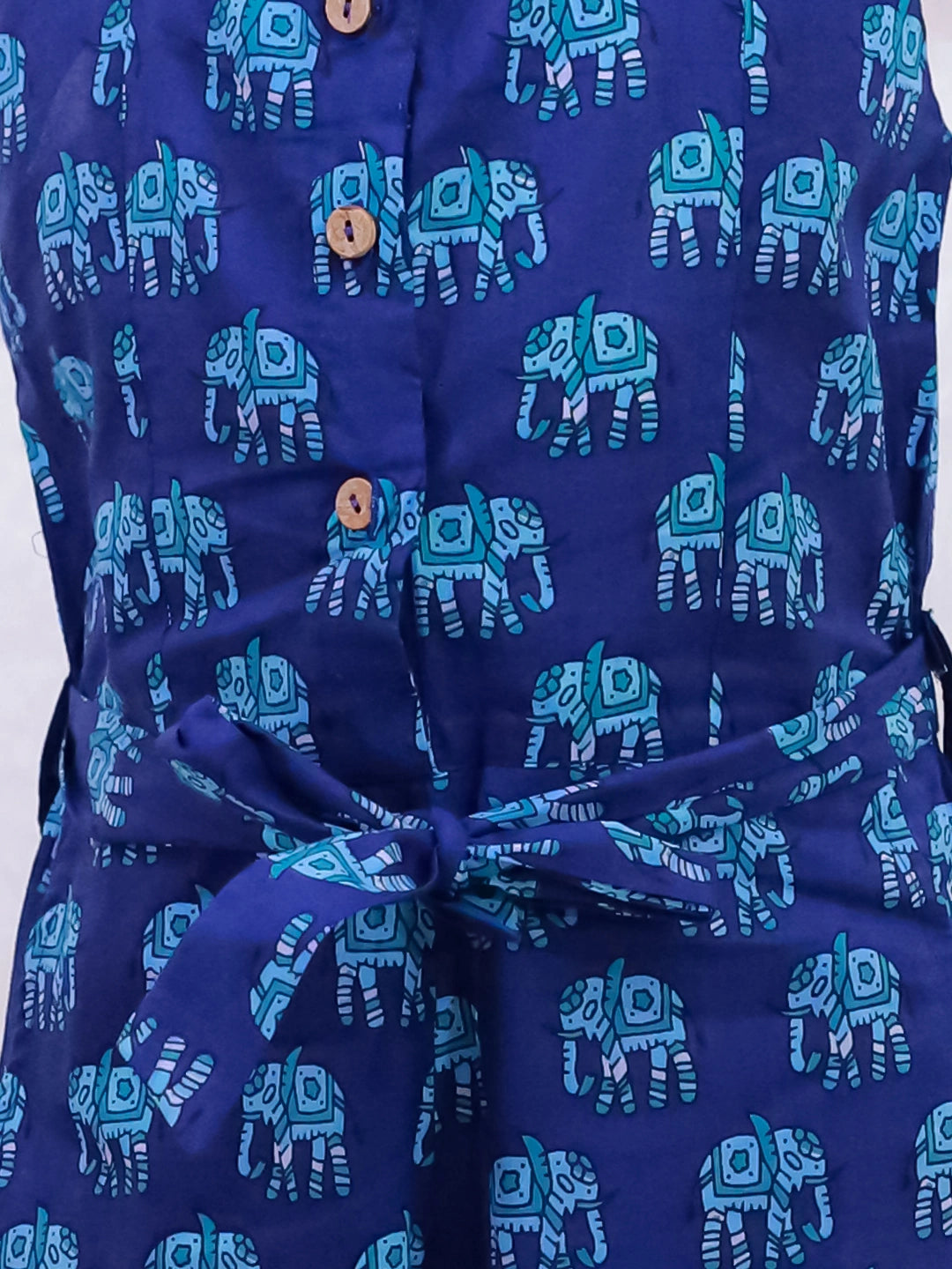 BownBee Pure Cotton Sleeveless Quirky Printed  Jumpsuit For Girls - Yellow