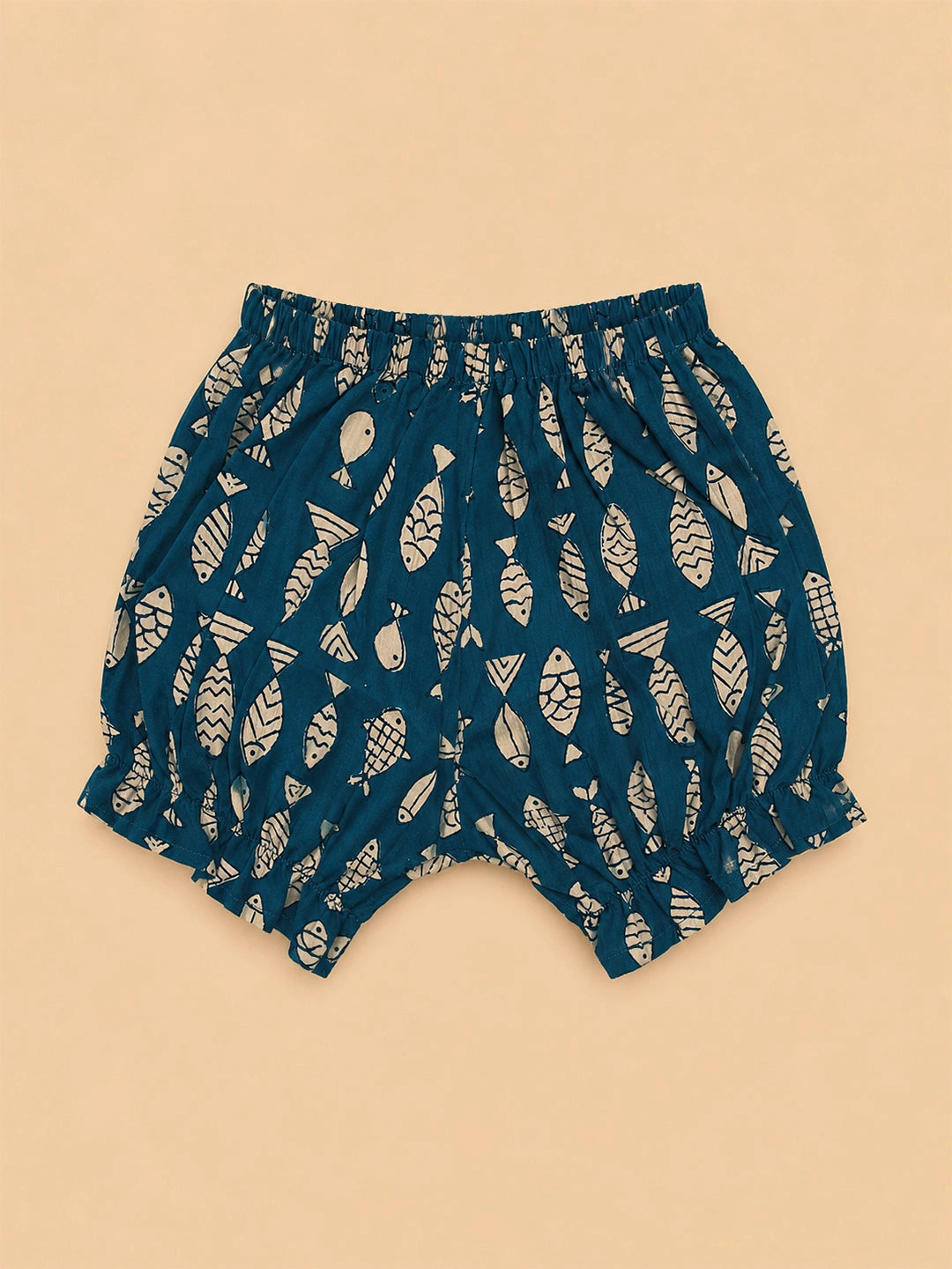BownBee Sleeveless Jhabla & Shorts With Hairband For Girls
