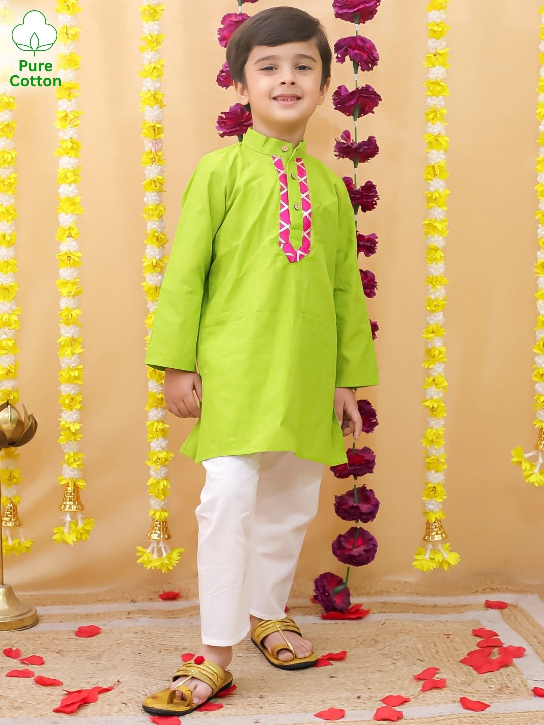 BownBee Full Sleeve Cotton Kurta Pajama Set For Boys