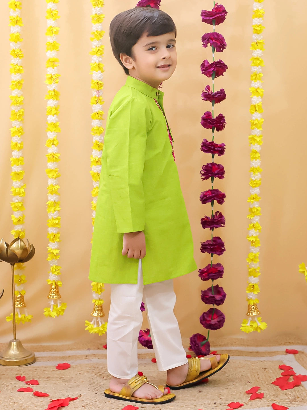 BownBee Full Sleeve Cotton Kurta Pajama Set For Boys