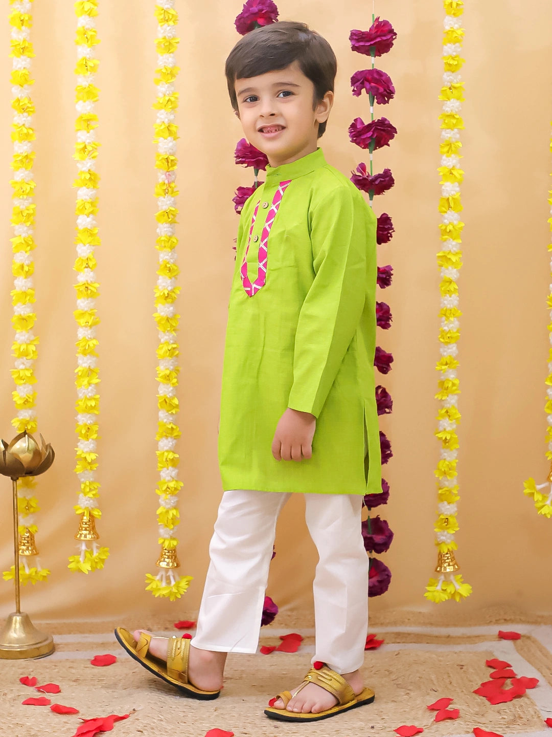 BownBee Full Sleeve Cotton Kurta Pajama Set For Boys
