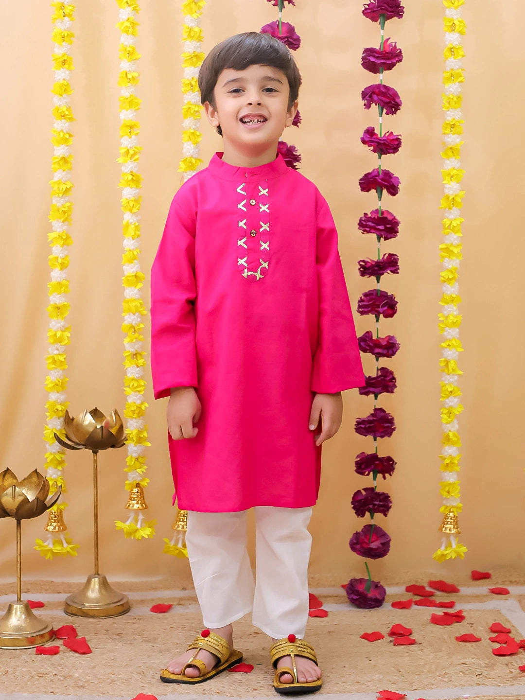 BownBee Full Sleeve Cotton Kurta Pajama Set For Boys