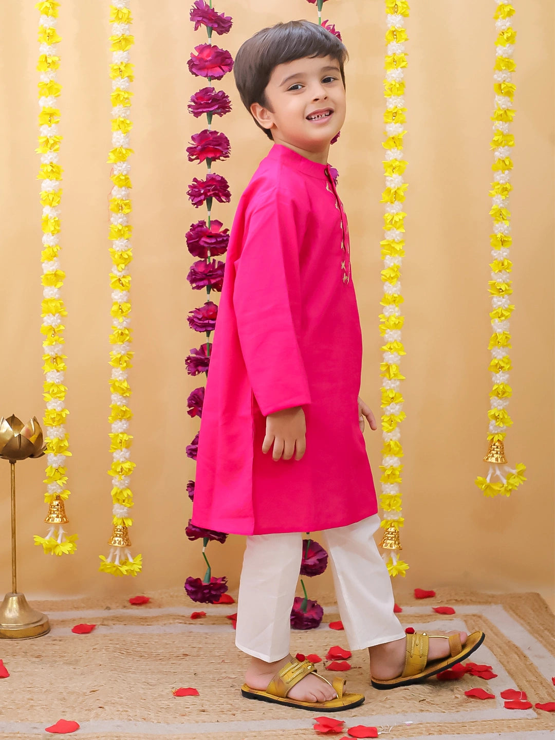 BownBee Full Sleeve Cotton Kurta Pajama Set For Boys