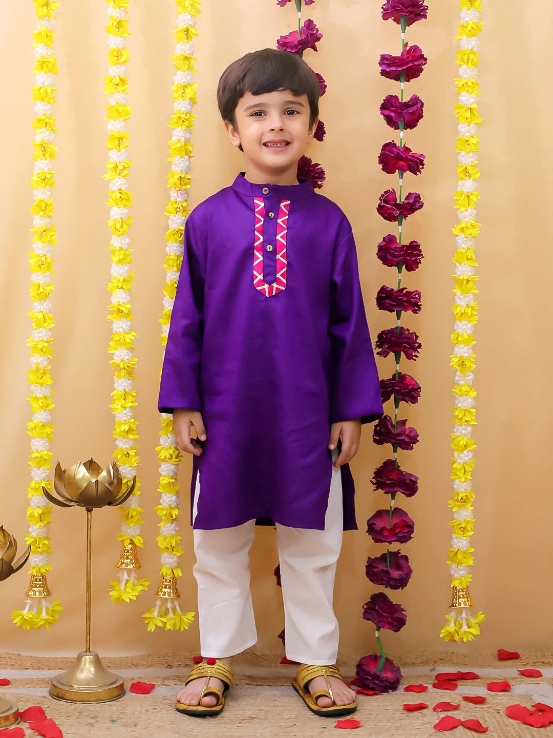 BownBee Full Sleeve Cotton Kurta Pajama Set For Boys
