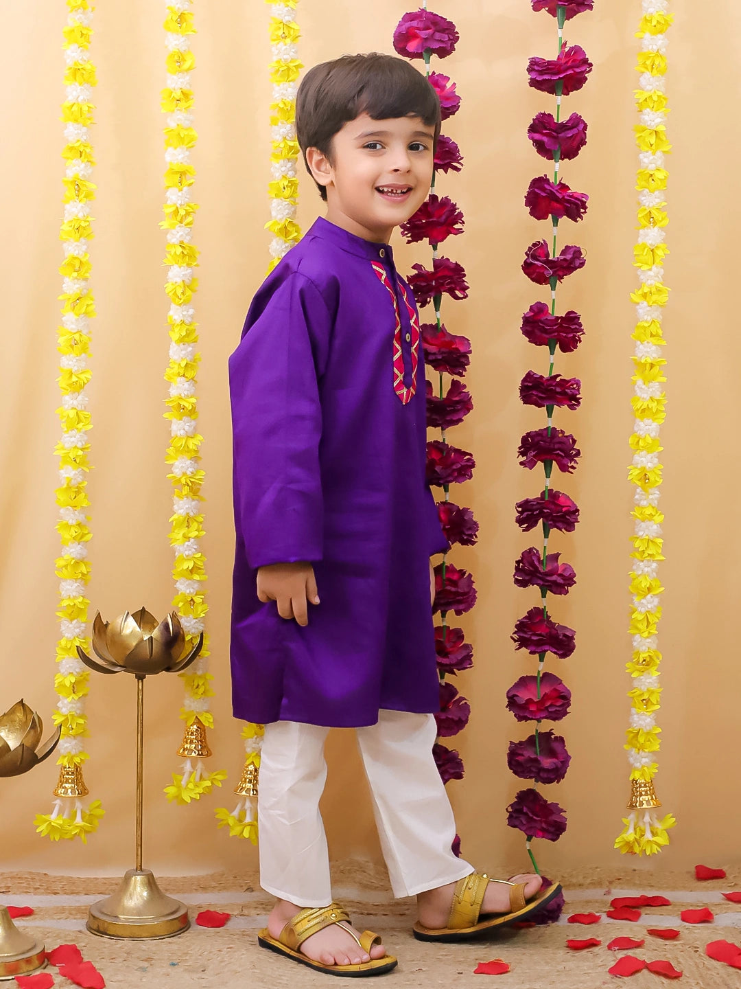 BownBee Full Sleeve Cotton Kurta Pajama Set For Boys