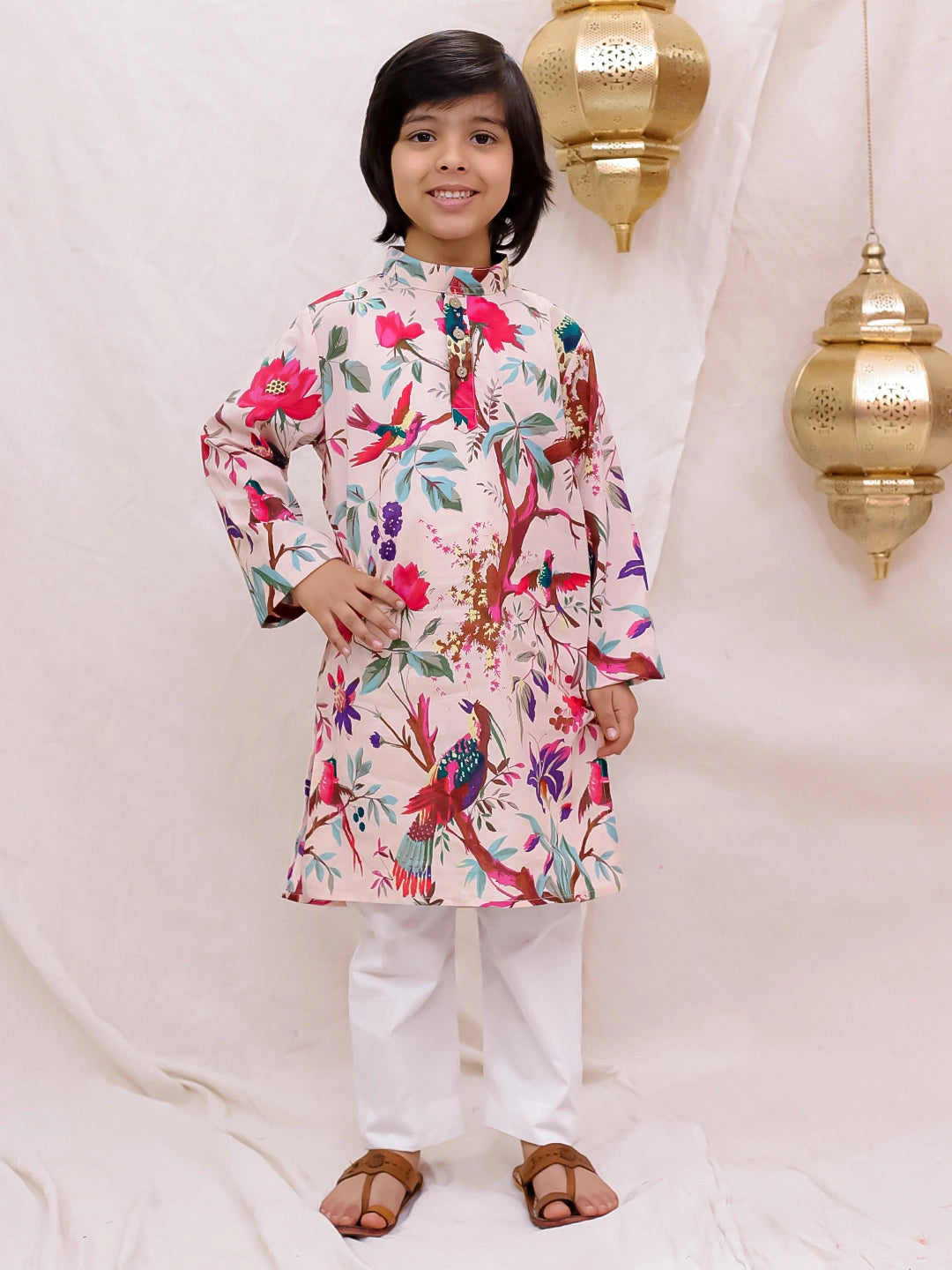 BownBee  Full Sleeves  Kurta Pajama Set For Boys - Blue