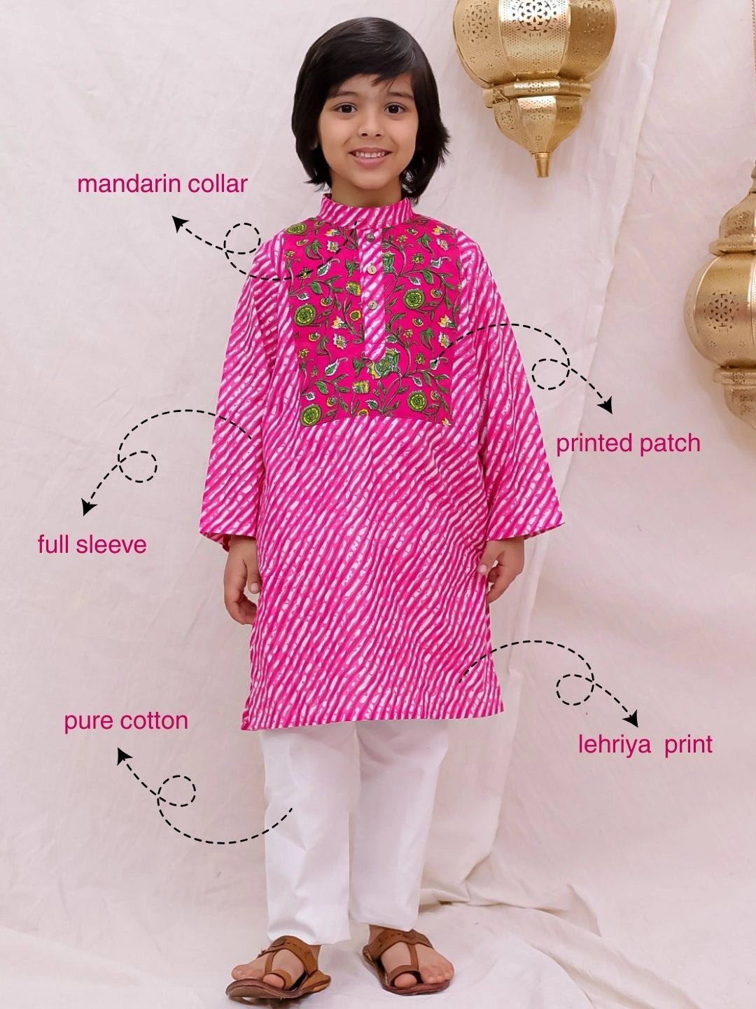 BownBee  Full Sleeves  Kurta Pajama Set For Boys - Yellow