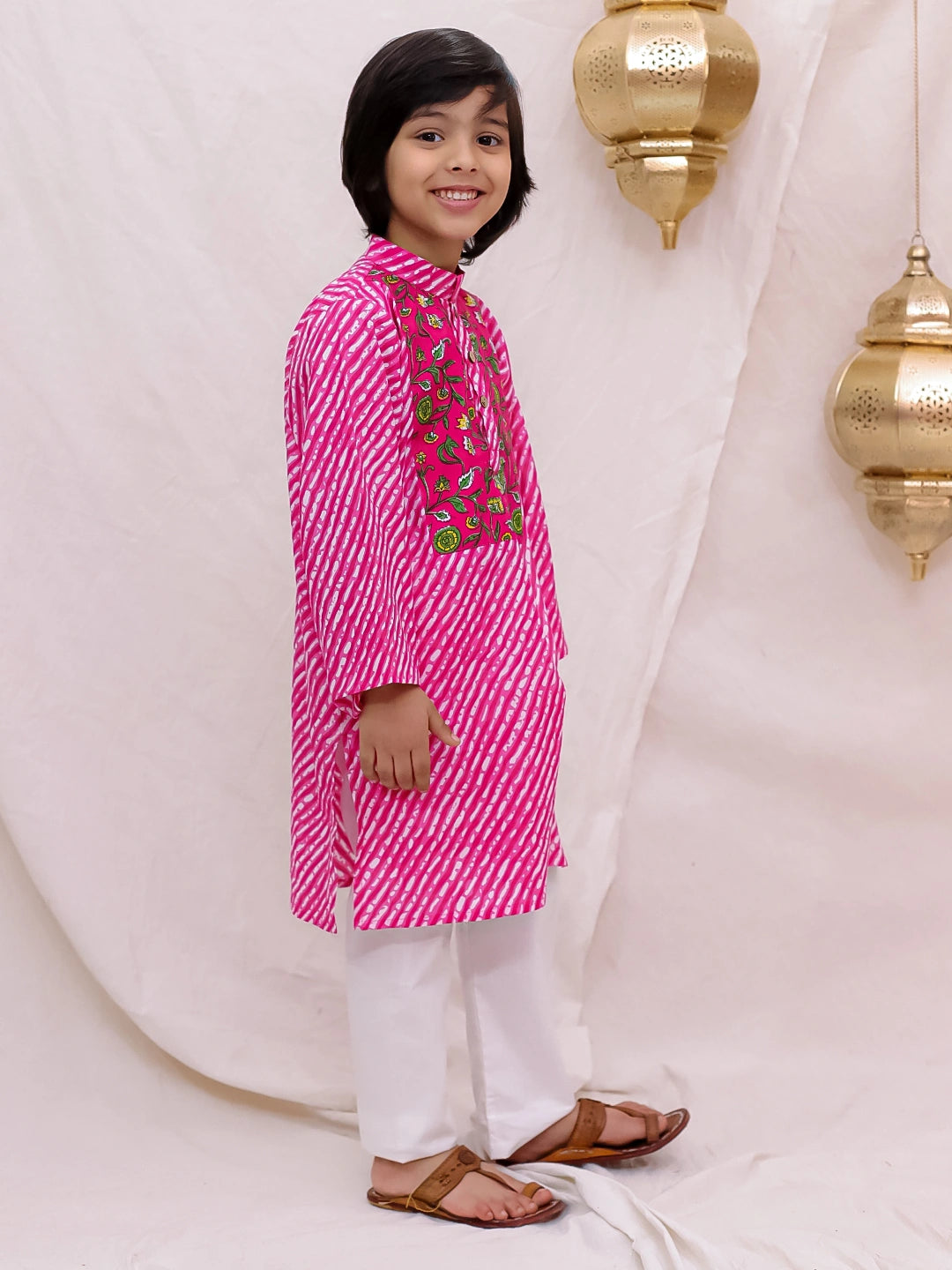 BownBee  Full Sleeves  Kurta Pajama Set For Boys - Yellow