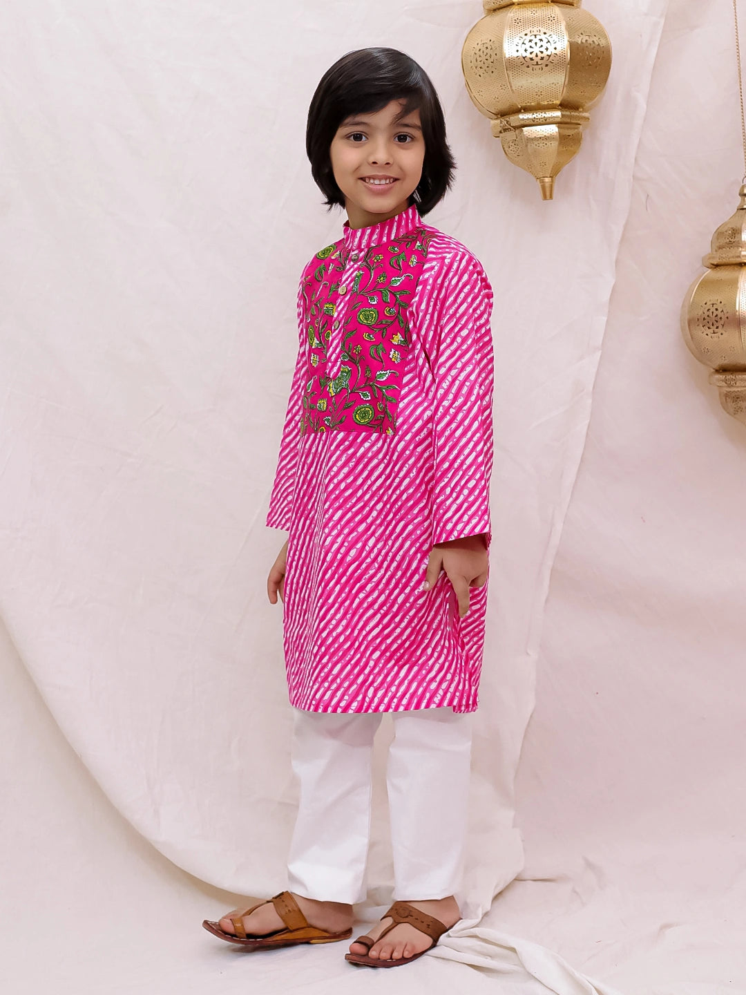 BownBee  Full Sleeves  Kurta Pajama Set For Boys - Yellow