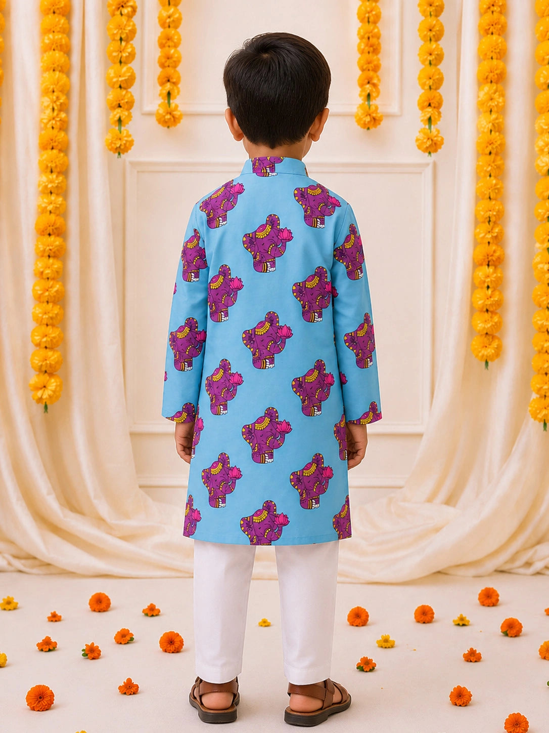 BownBee Cotton Kurta Pajama & Ethnic Suit  Sibling Set