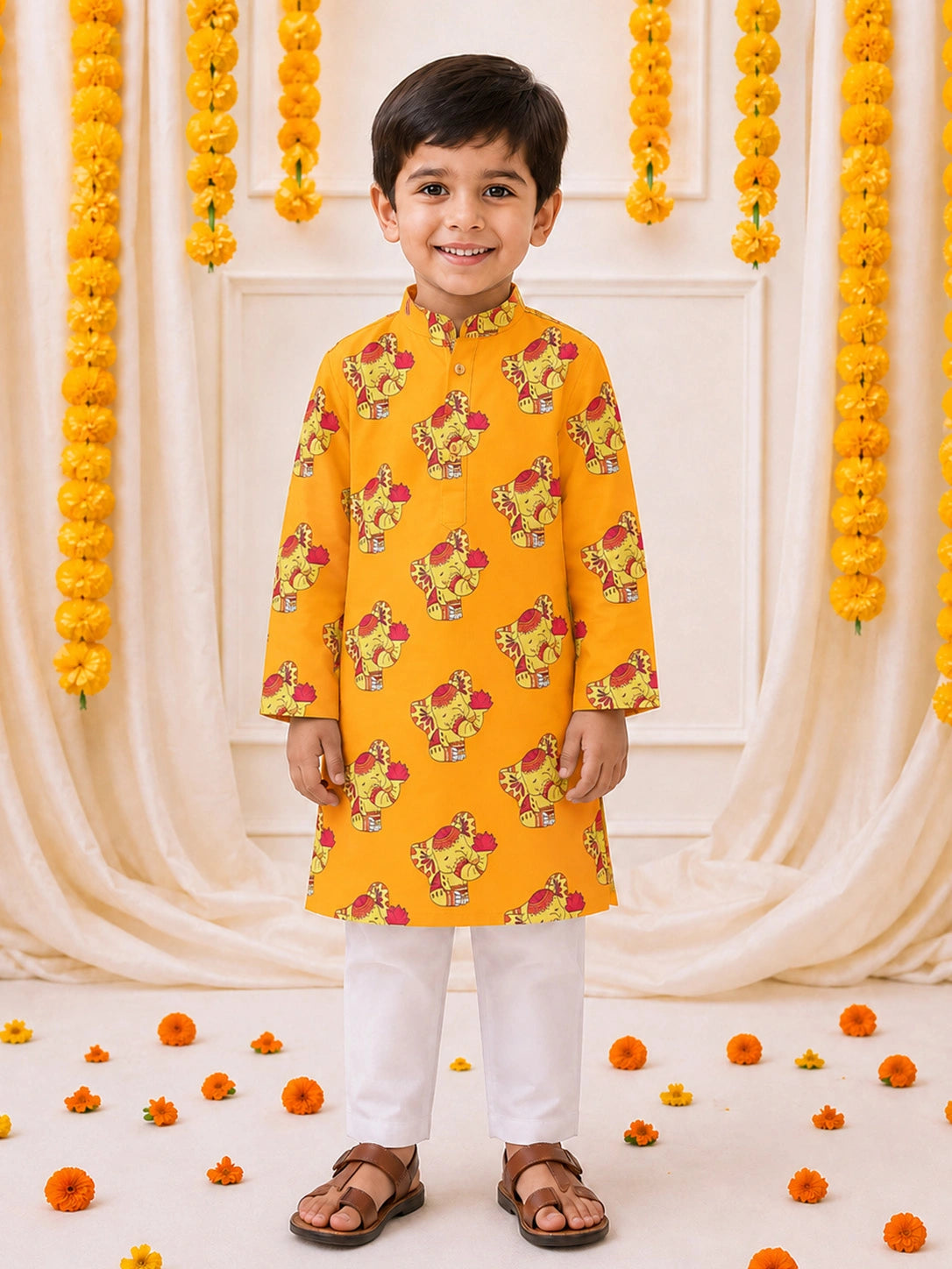 BownBee Cotton Kurta Pajama & Ethnic Suit  Sibling Set