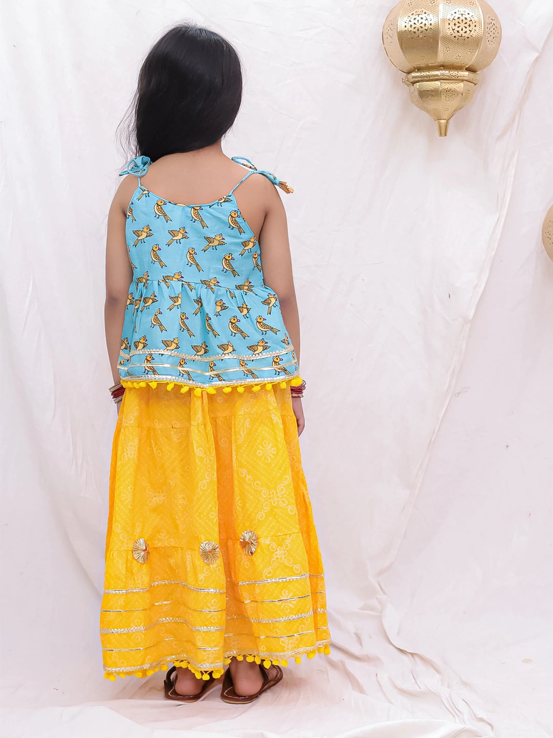 BownBee Pure Cotton Lion Printed Lehenga Choli For Girls
