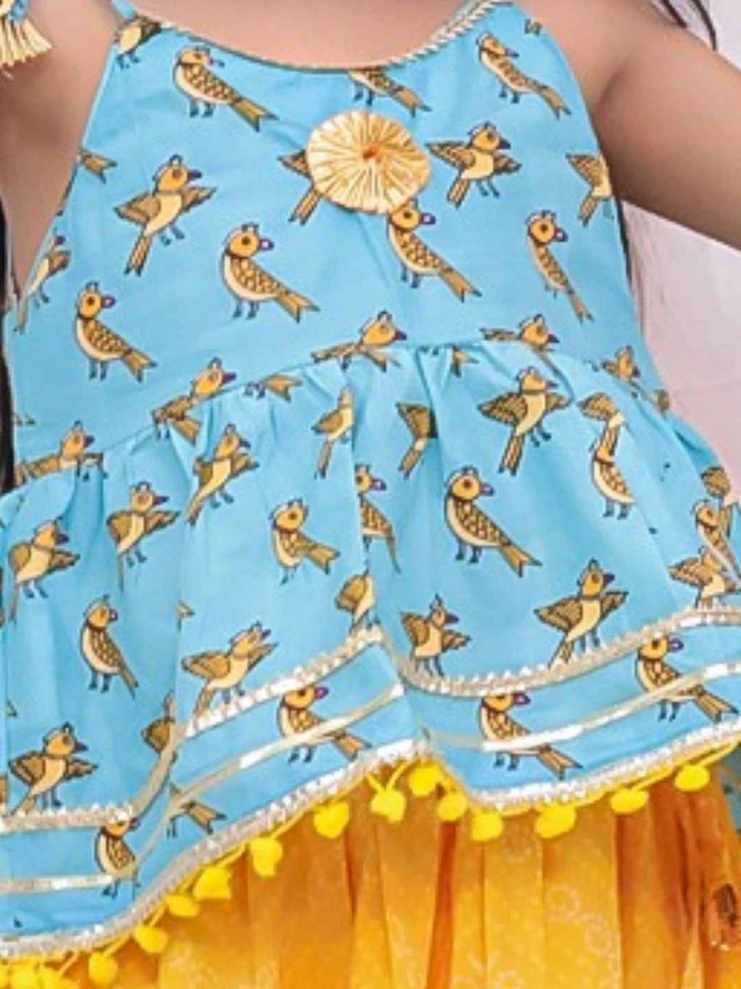 BownBee Pure Cotton Lion Printed Lehenga Choli For Girls