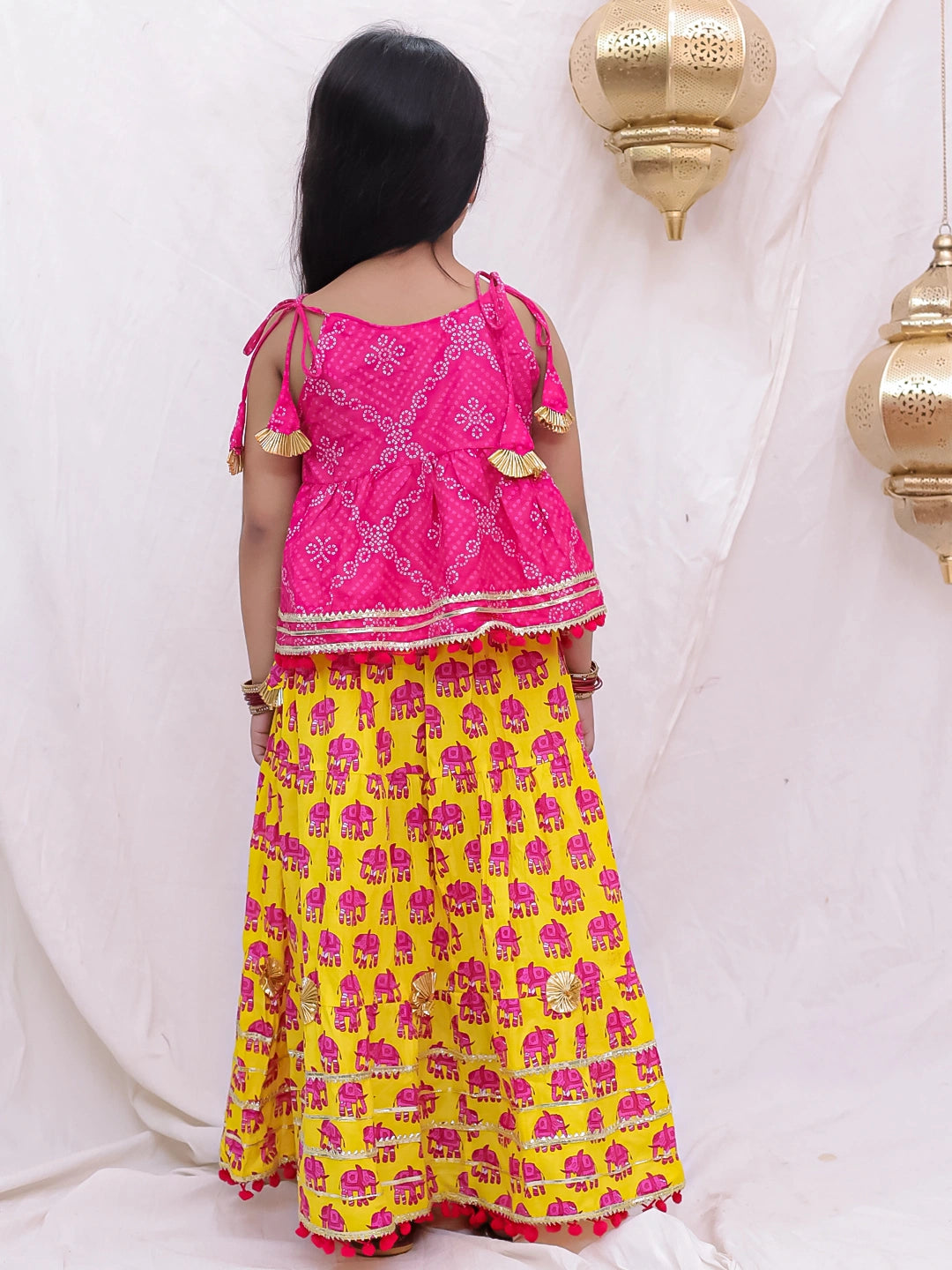 BownBee Pure Cotton Lion Printed Lehenga Choli For Girls