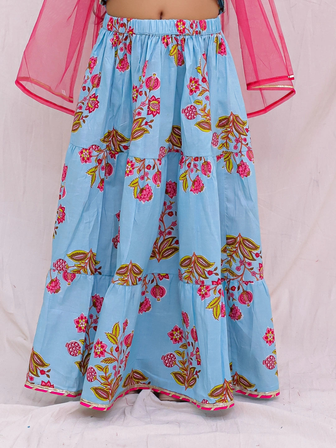 BownBee Floral Printed Kurta Pajama & Lehenga Choli With Dupatta Sibling set