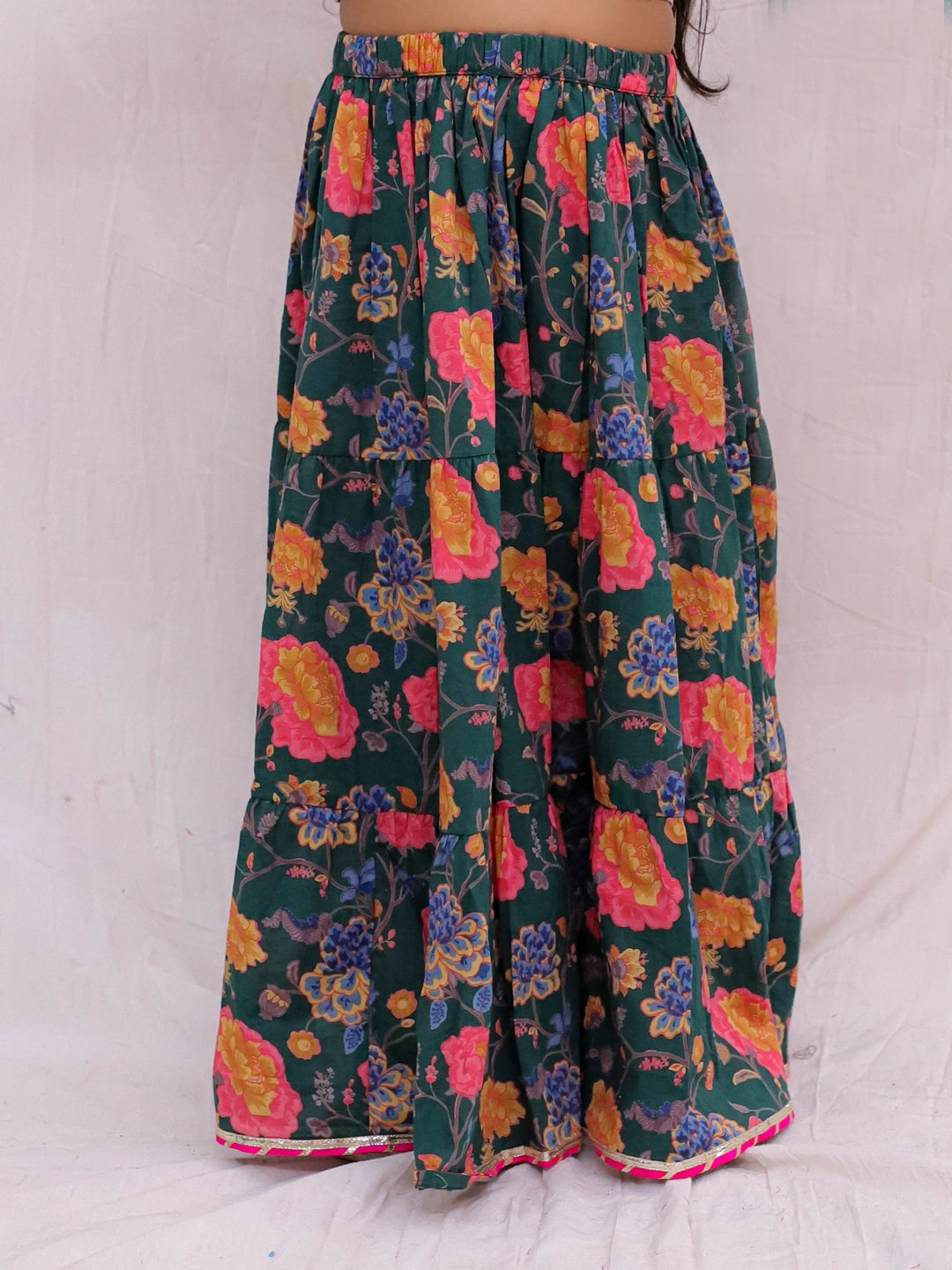 BownBee Sleeveless Lehenga Choli With Dupatta Set For Girls