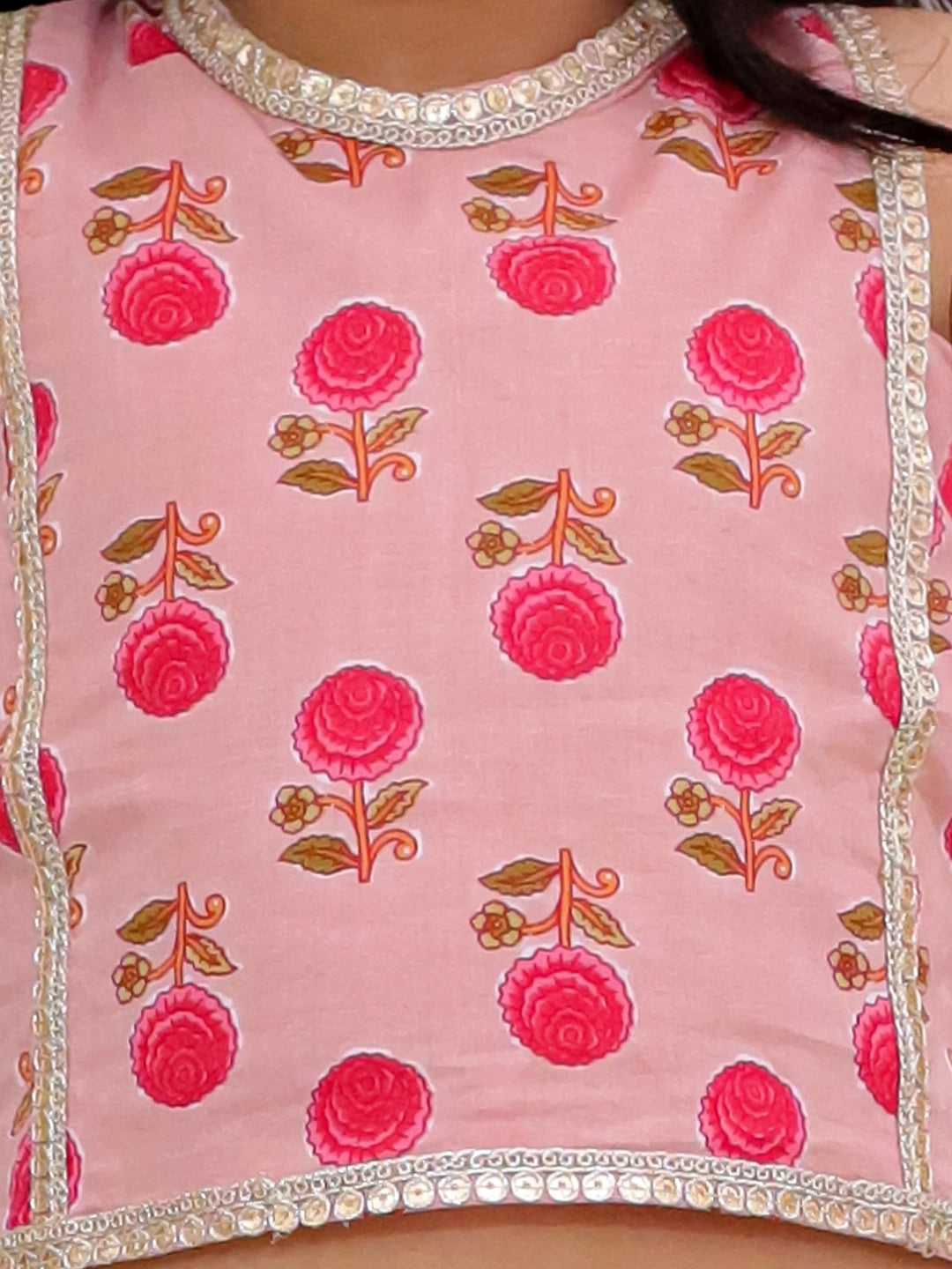 BownBee Sleeveless Lehenga Choli With Dupatta Set For Girls