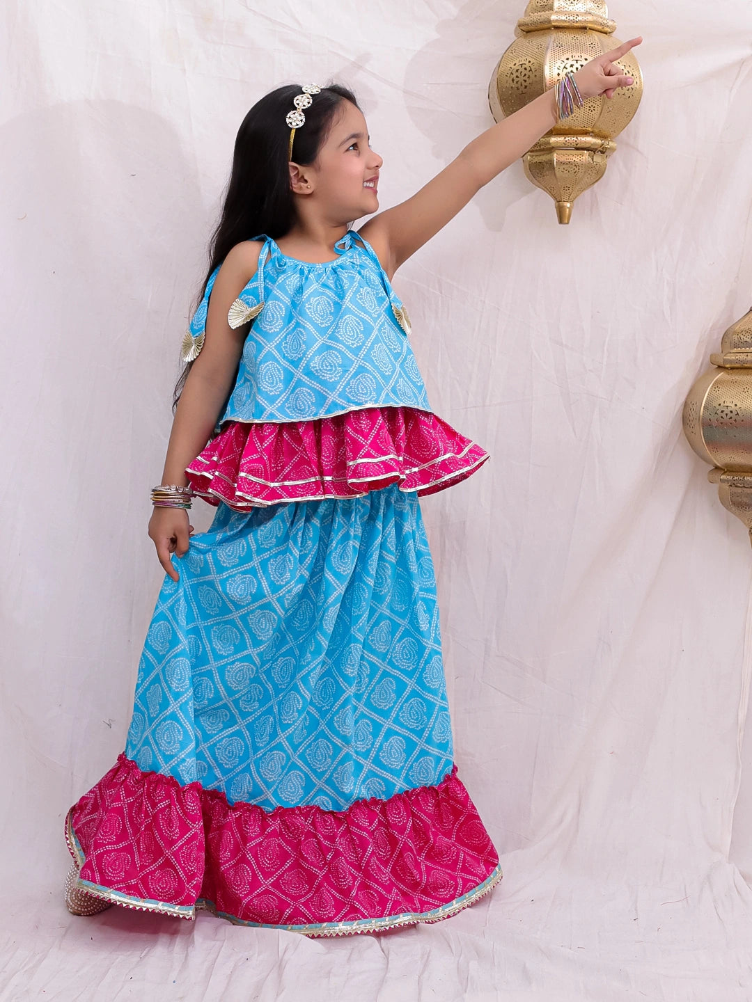 BownBee Sleeveless Lehenga Choli Set For Girls