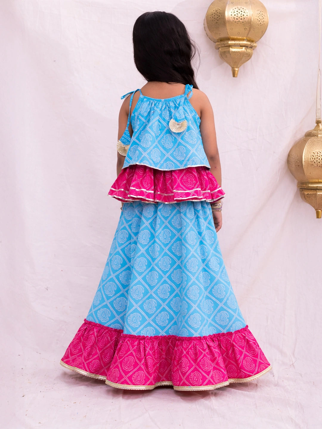 BownBee Sleeveless Lehenga Choli Set For Girls