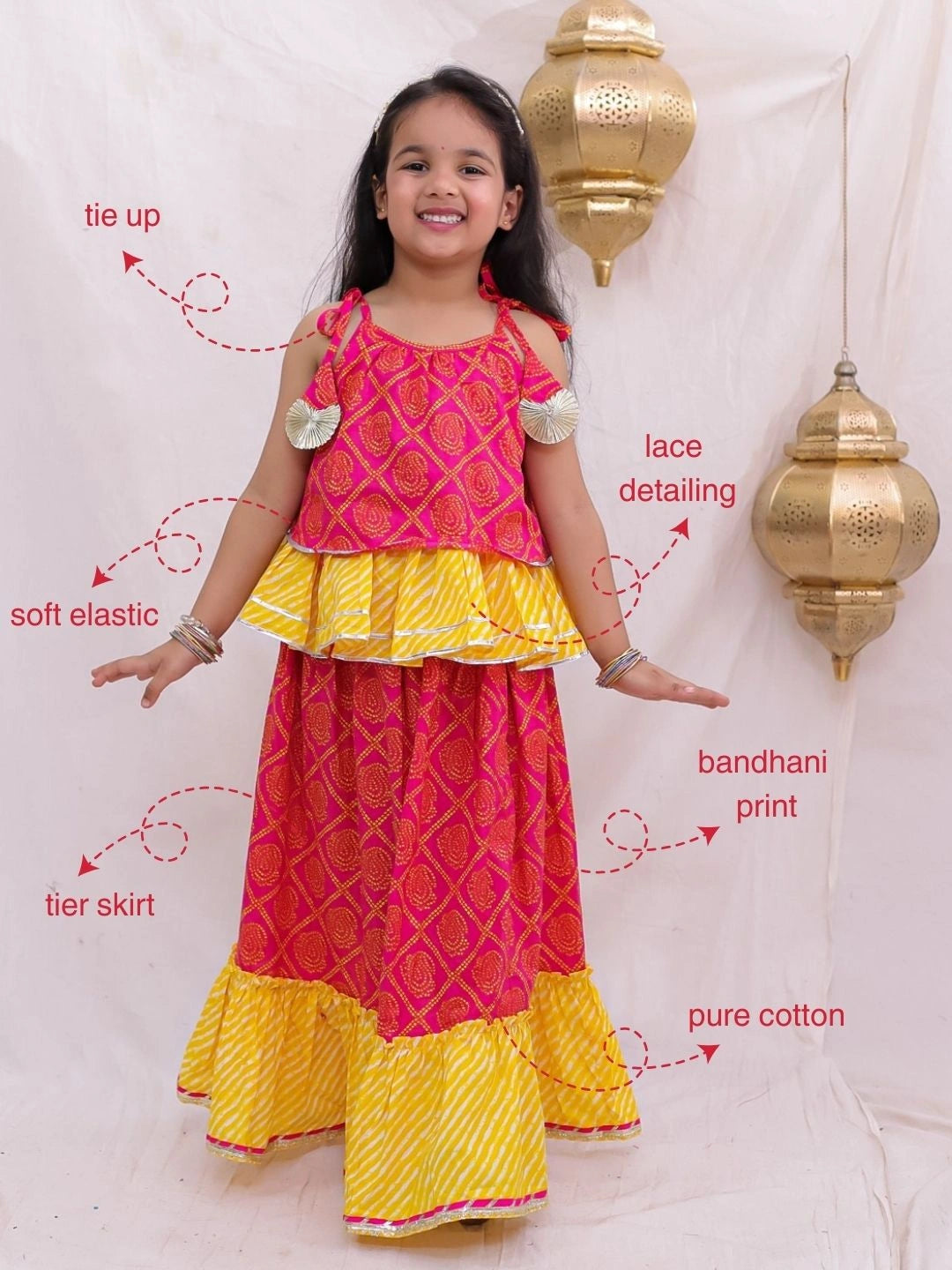BownBee Sleeveless Lehenga Choli Set For Girls