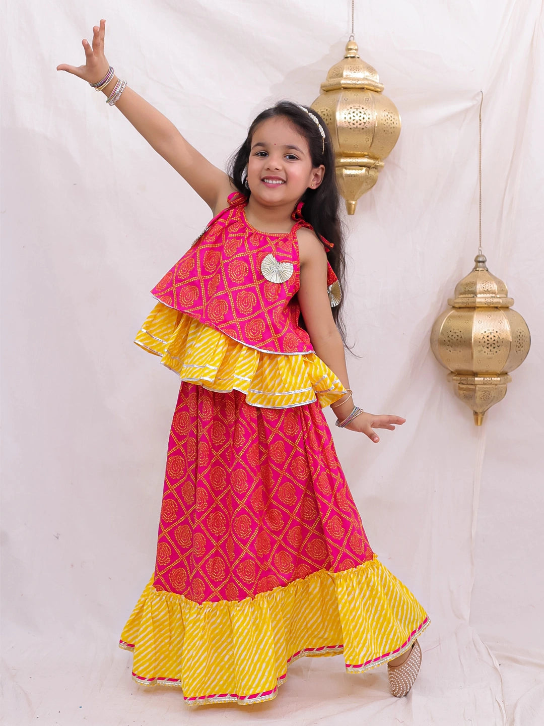 BownBee Sleeveless Lehenga Choli Set For Girls