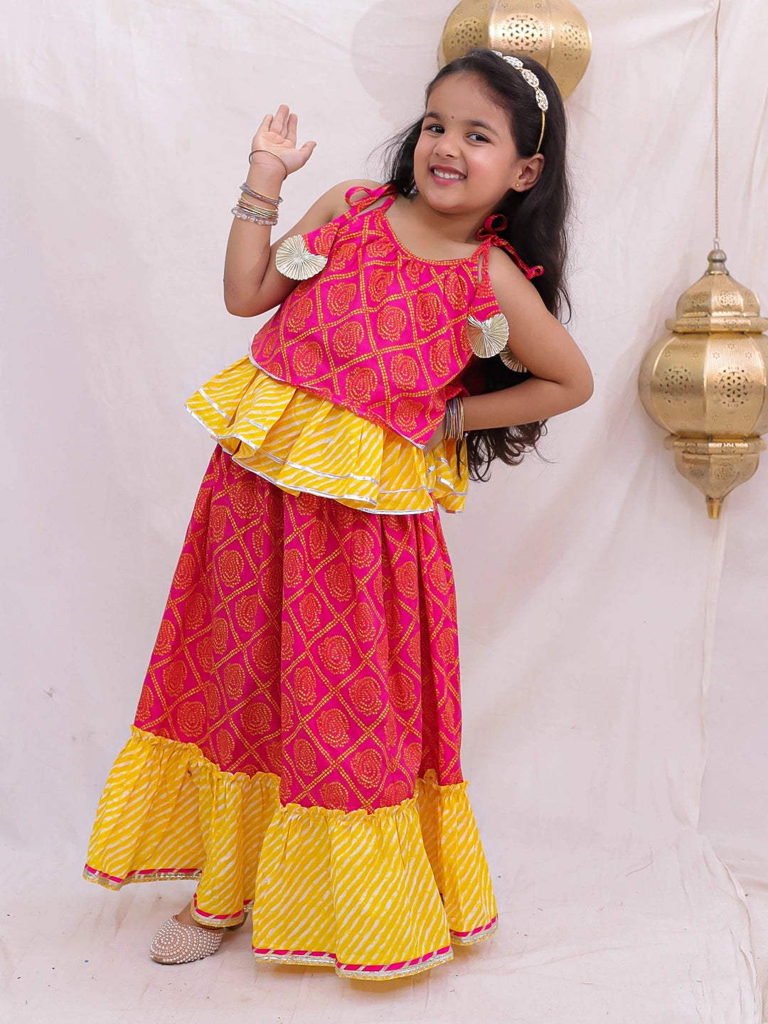 BownBee Sleeveless Lehenga Choli Set For Girls
