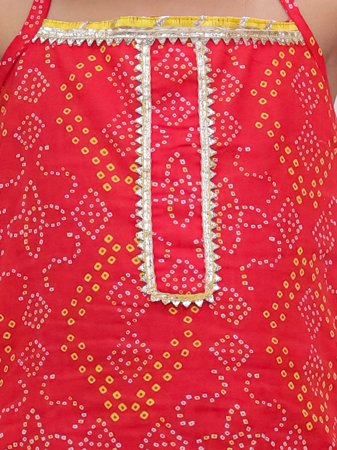 BownBee Pure Cotton Sleevless Printed Kurti With Sharara & Dupatta Set For Girls -  Yellow