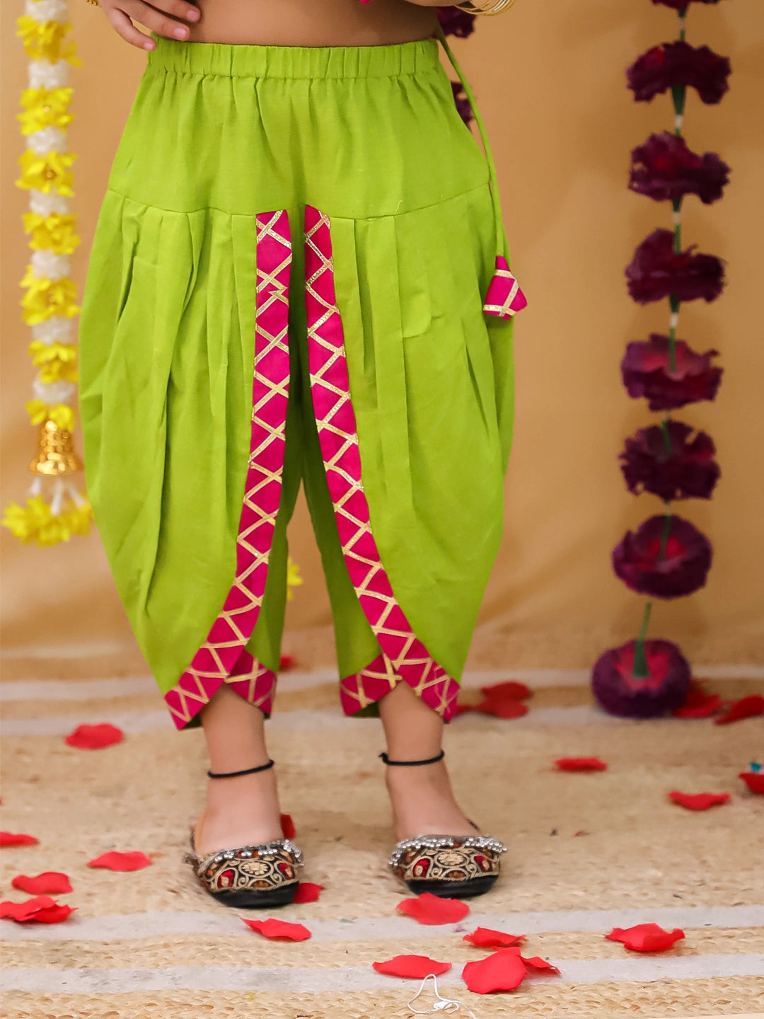 BownBee Angrakha Style kurti With Dhoti For Girls