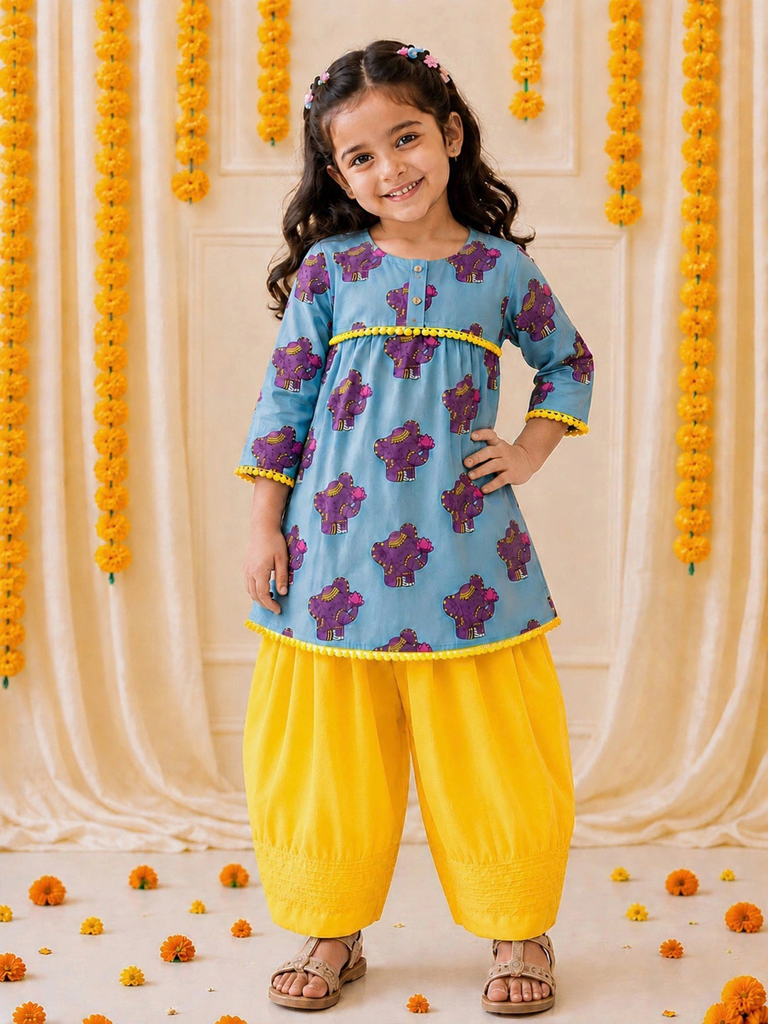 BownBee Cotton Kurta Pajama & Ethnic Suit  Sibling Set