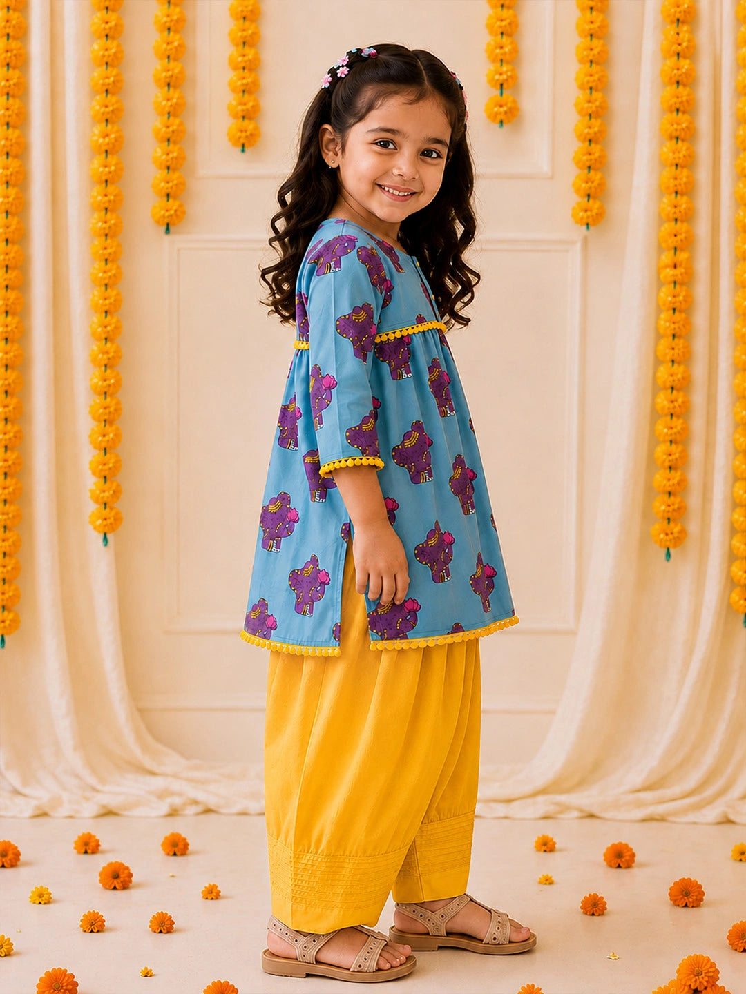 BownBee Cotton Kurta Pajama & Ethnic Suit  Sibling Set