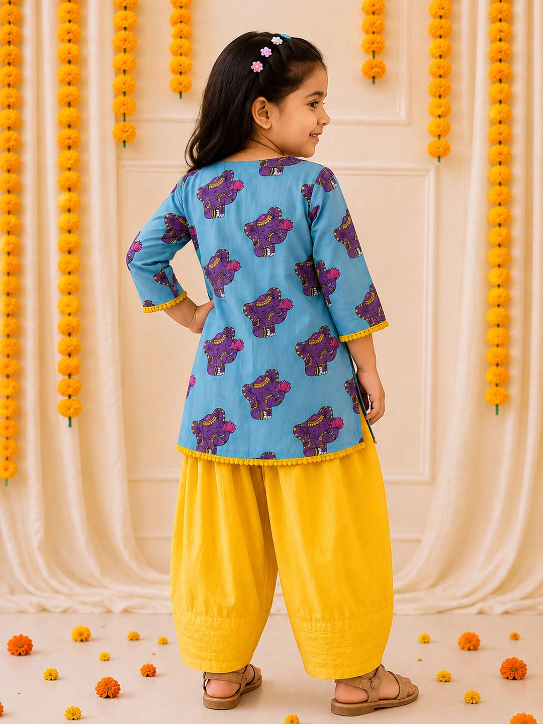 BownBee Cotton Kurta Pajama & Ethnic Suit  Sibling Set