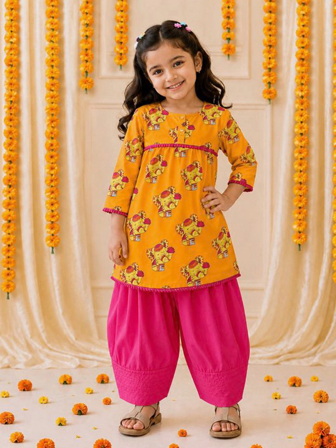 BownBee Cotton Kurta Pajama & Ethnic Suit  Sibling Set