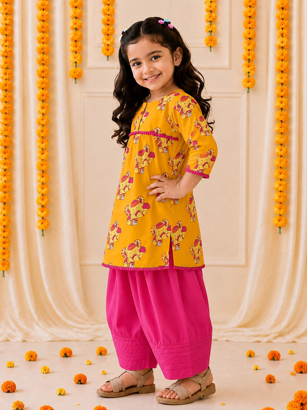 Bownbee Pure Cotton Kurti with Salwar For Girls