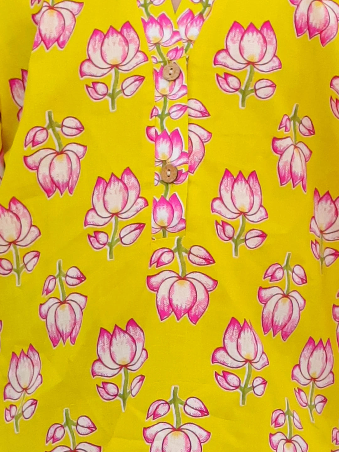 BownBee Pure Cotton Printed  Quater Sleeves Short Kurti For Girls