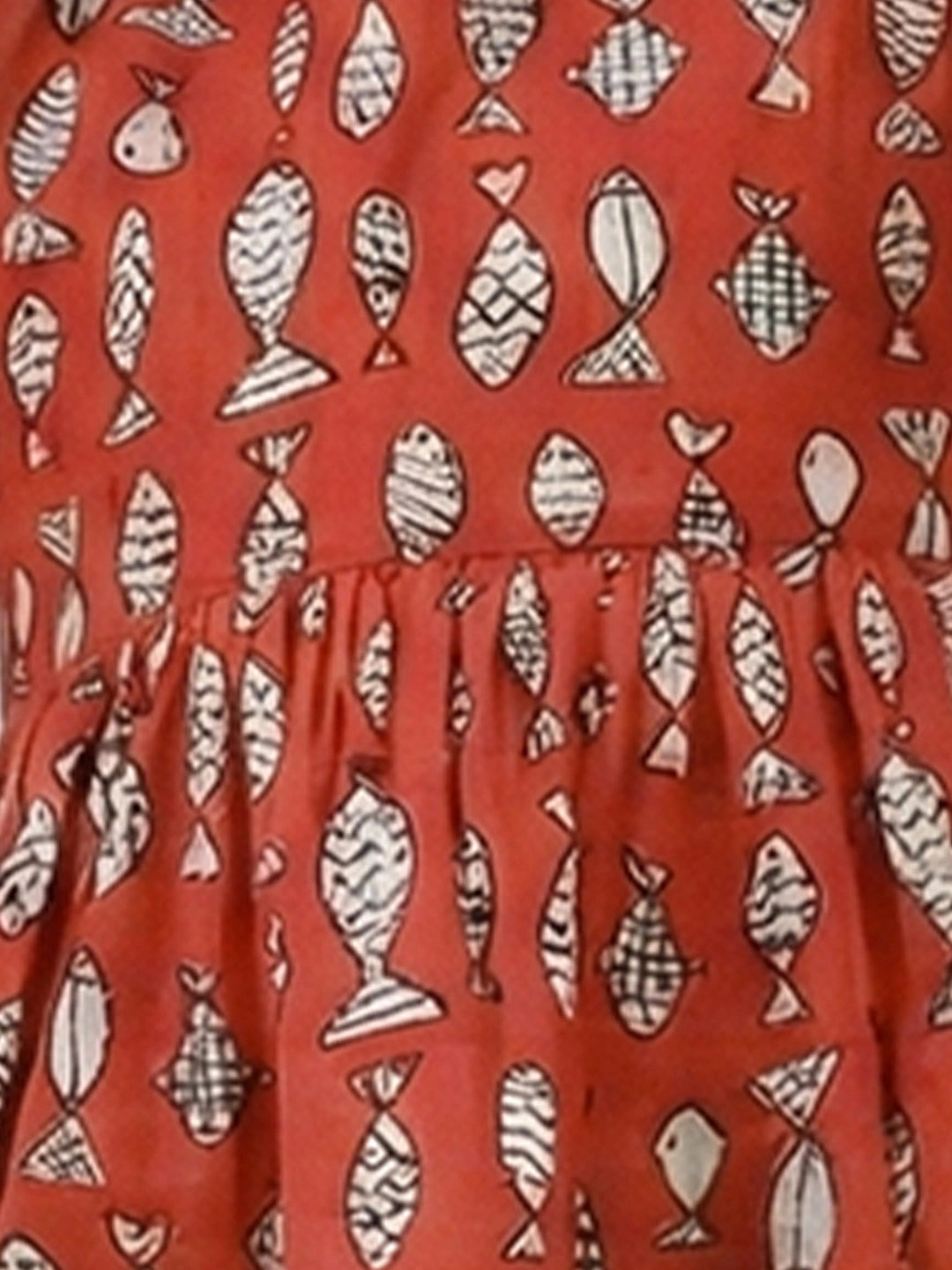 BownBee Pure Cotton Ruffle Sleeves Top For Girls - Blue