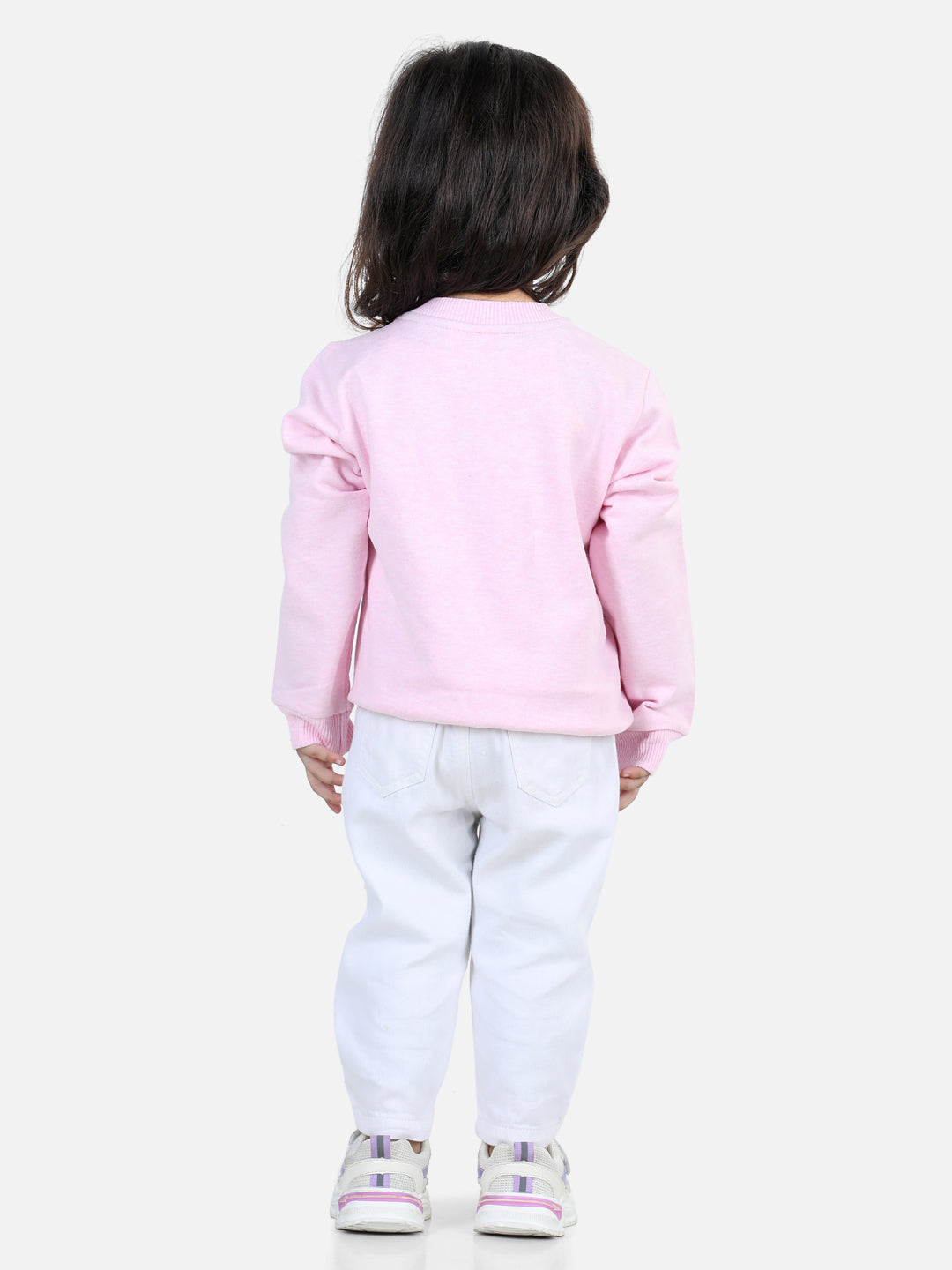 BownBee Full Sleeve Sweatshirt for Girls- Pink