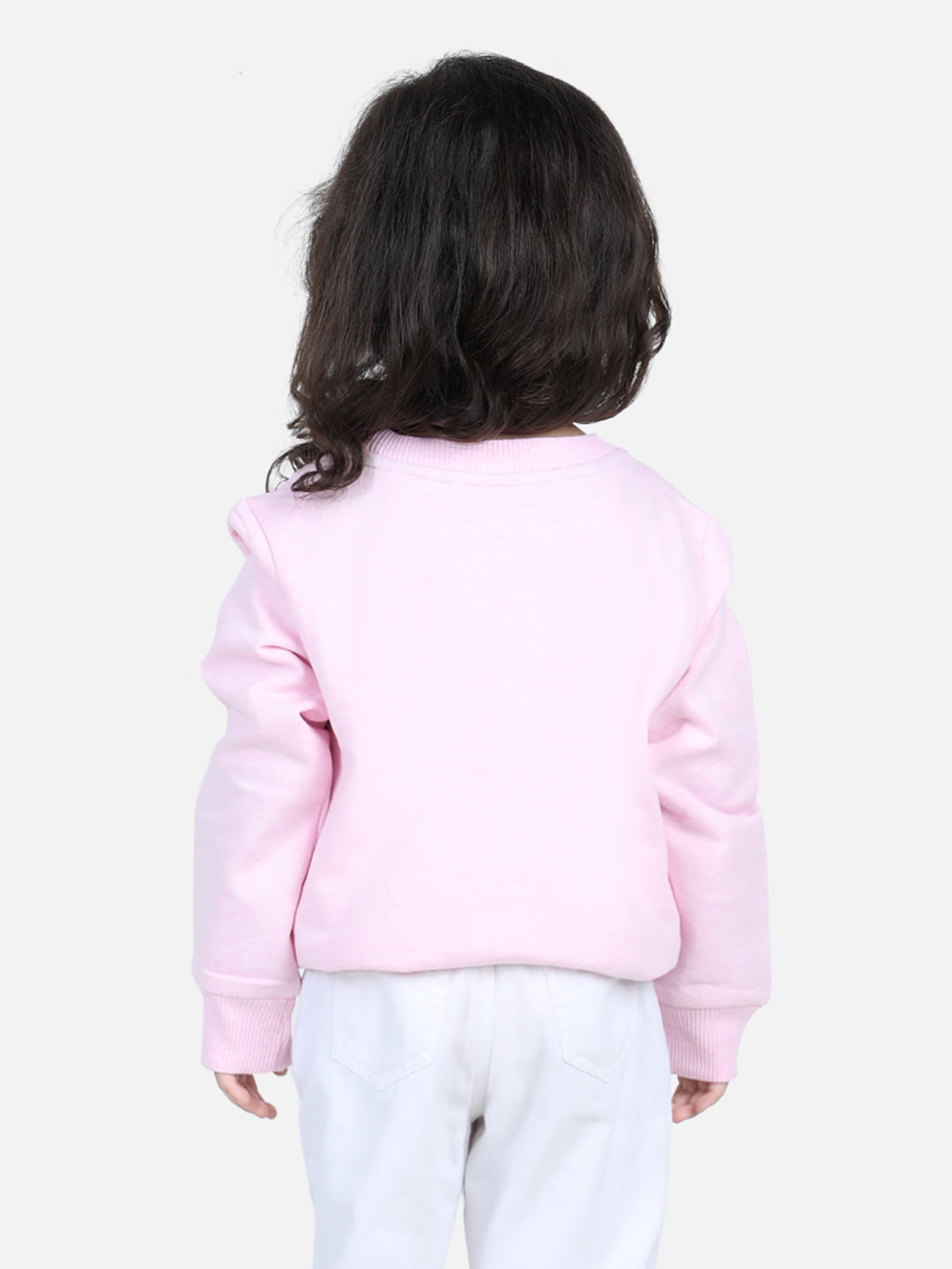 BownBee Full Sleeve Sweatshirt for Girls- Pink