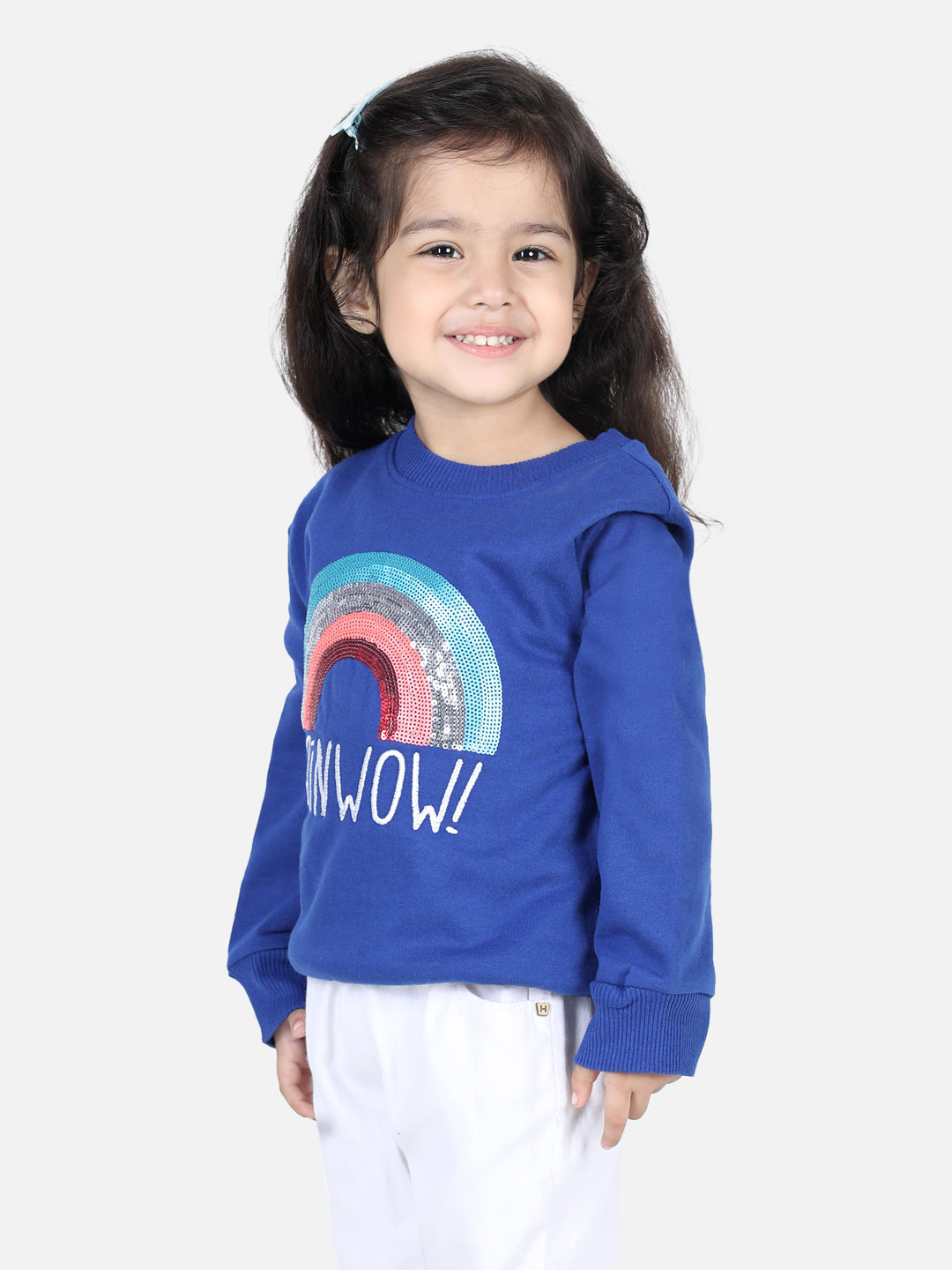 BownBee Full Sleeve Sweatshirt for Girls- Blue