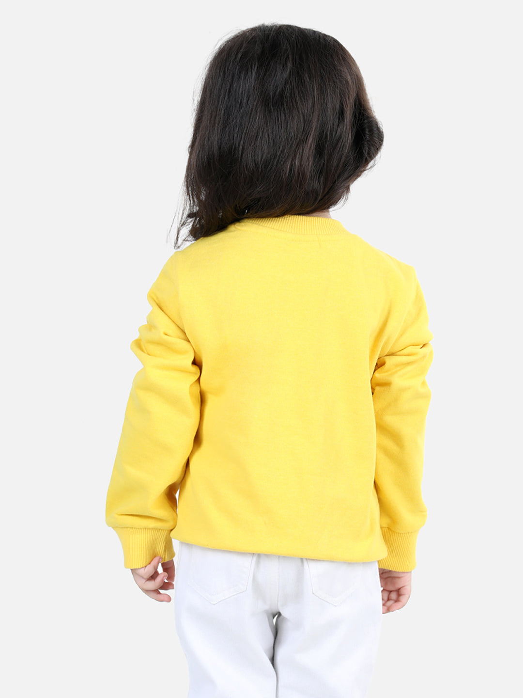 BownBee Full Sleeve Sweatshirt for Girls- Yellow