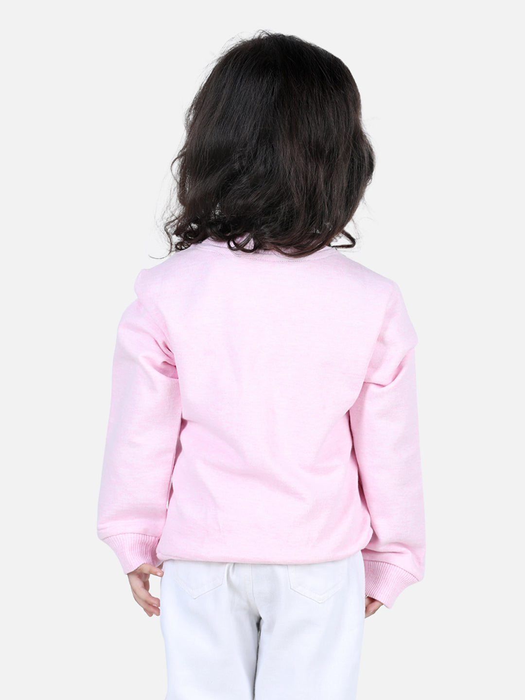 BownBee Full Sleeve Sweatshirt for Girls- Pink