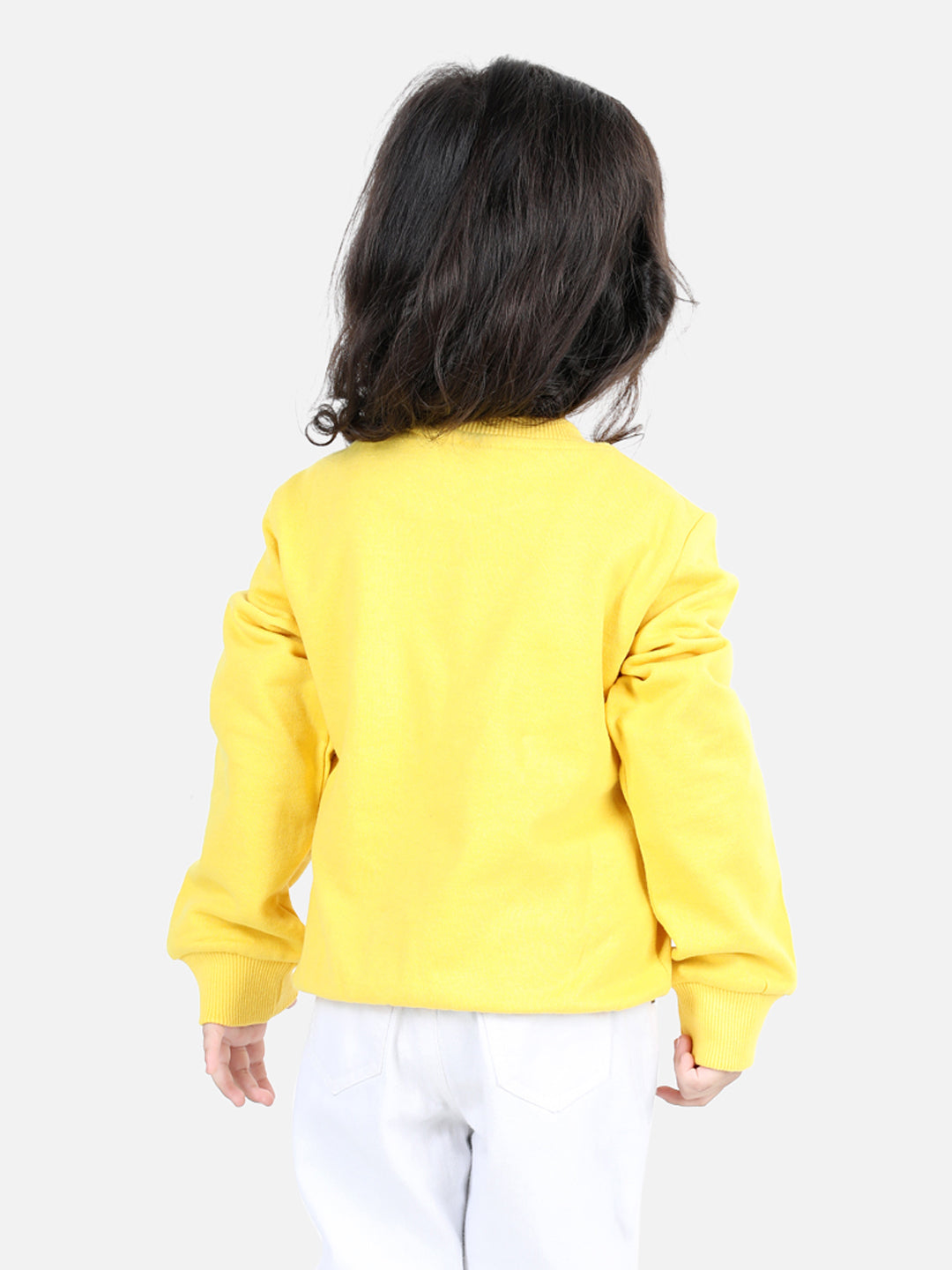 BownBee Full Sleeve Sweatshirt for Girls- Yellow