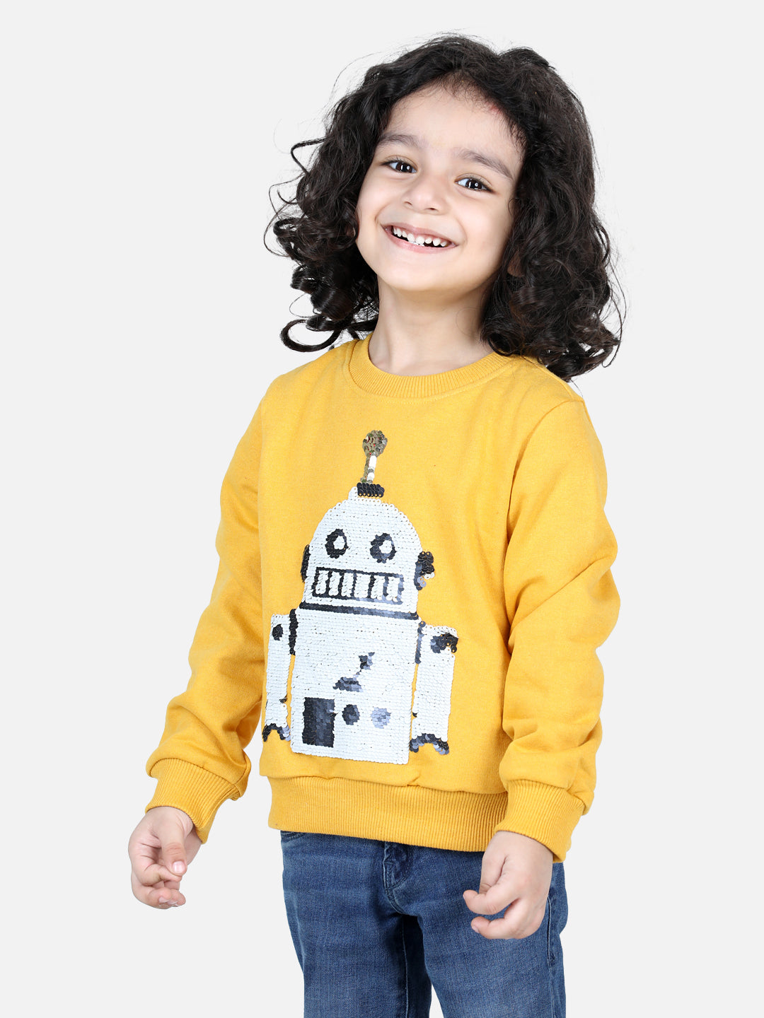 BownBee Full Sleeve Sweatshirt for Boys- Yellow