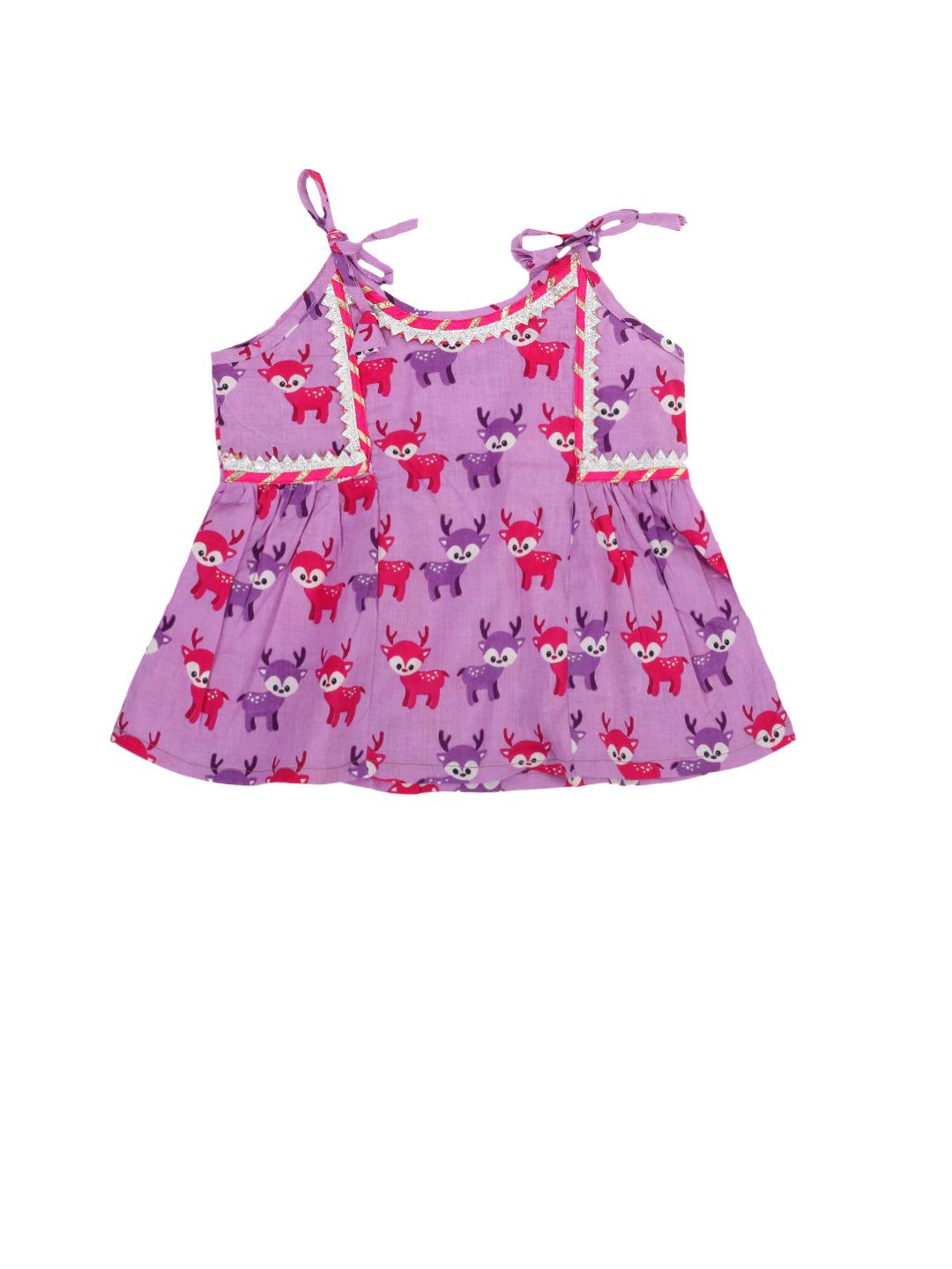 BownBee Pure Cotton Top Harem for Baby Girls- Purple
