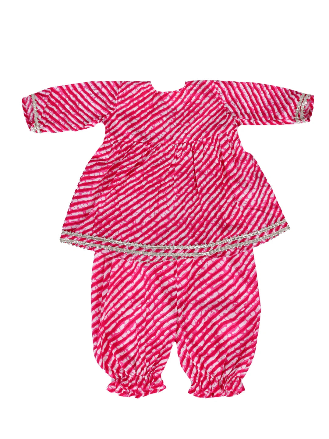 Bownbee Girls Pure Cotton Ethnic Set For Infants   -  Pink